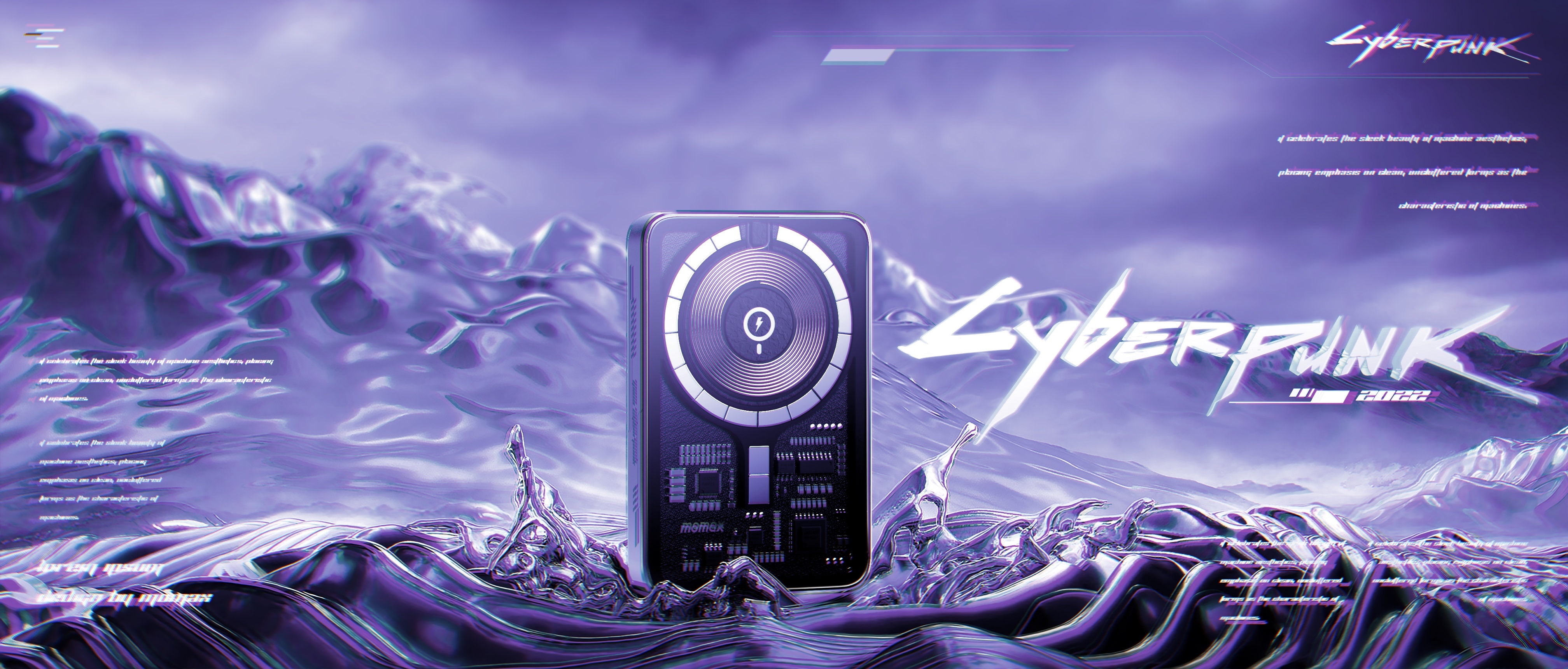 Cyberpunk，portable source，portable battery，transparent，MagSafe，iphone，