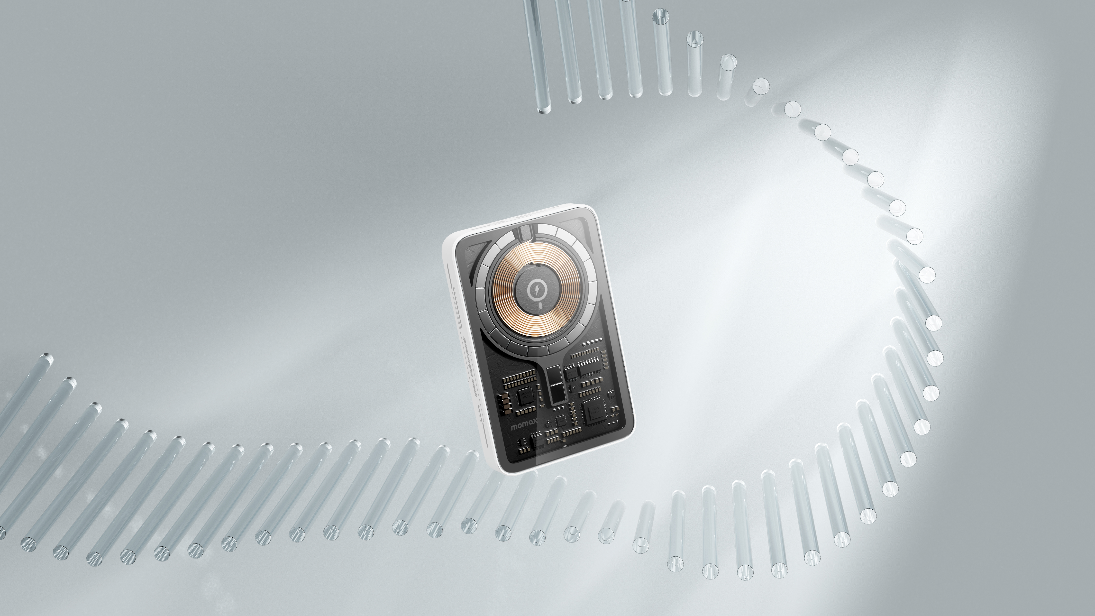 Cyberpunk，portable source，portable battery，transparent，MagSafe，iphone，