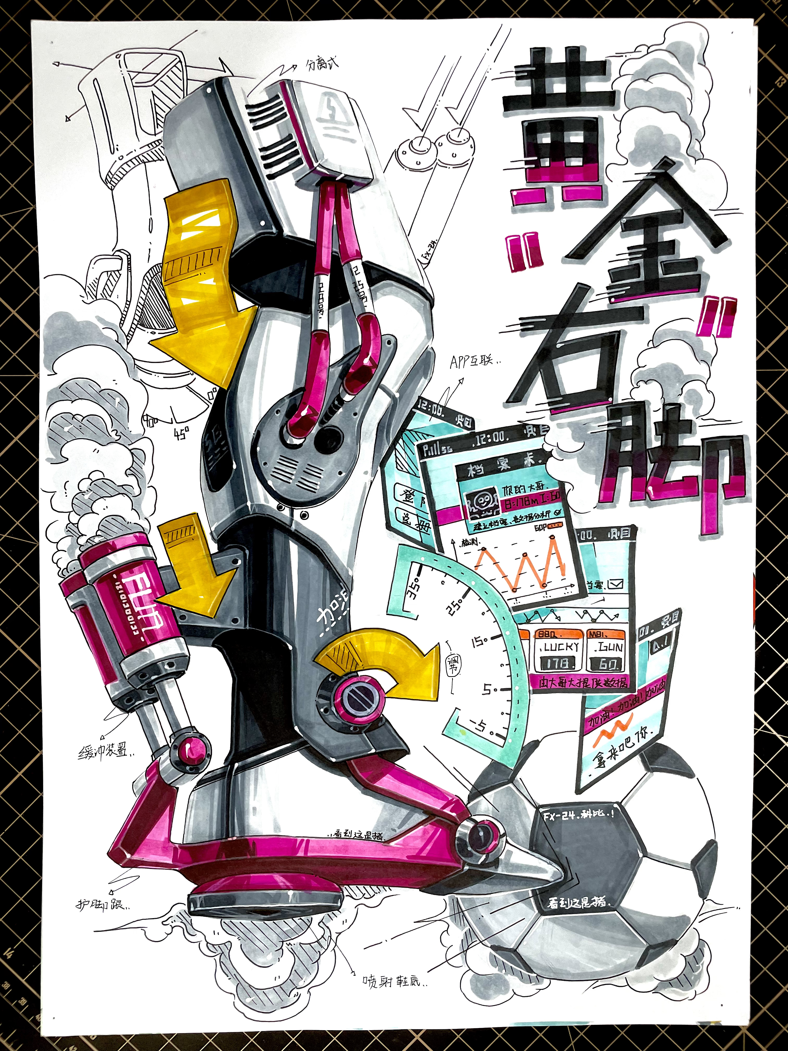 Hand drawn products，Marker hand drawn，product design，industrial design，Postgraduate entrance examination，sample reels，