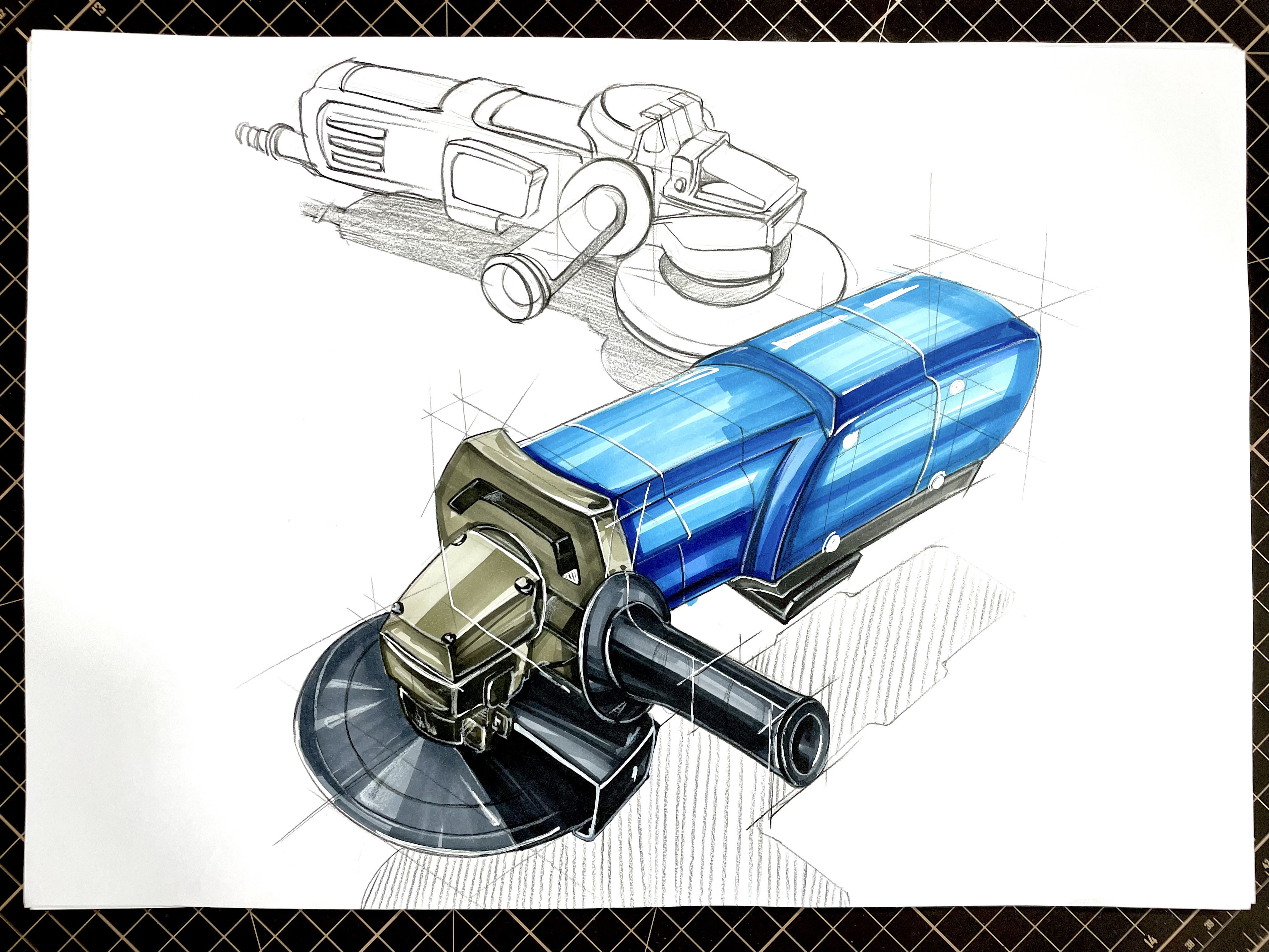 Hand drawn products，Marker hand drawn，product design，industrial design，Postgraduate entrance examination，sample reels，