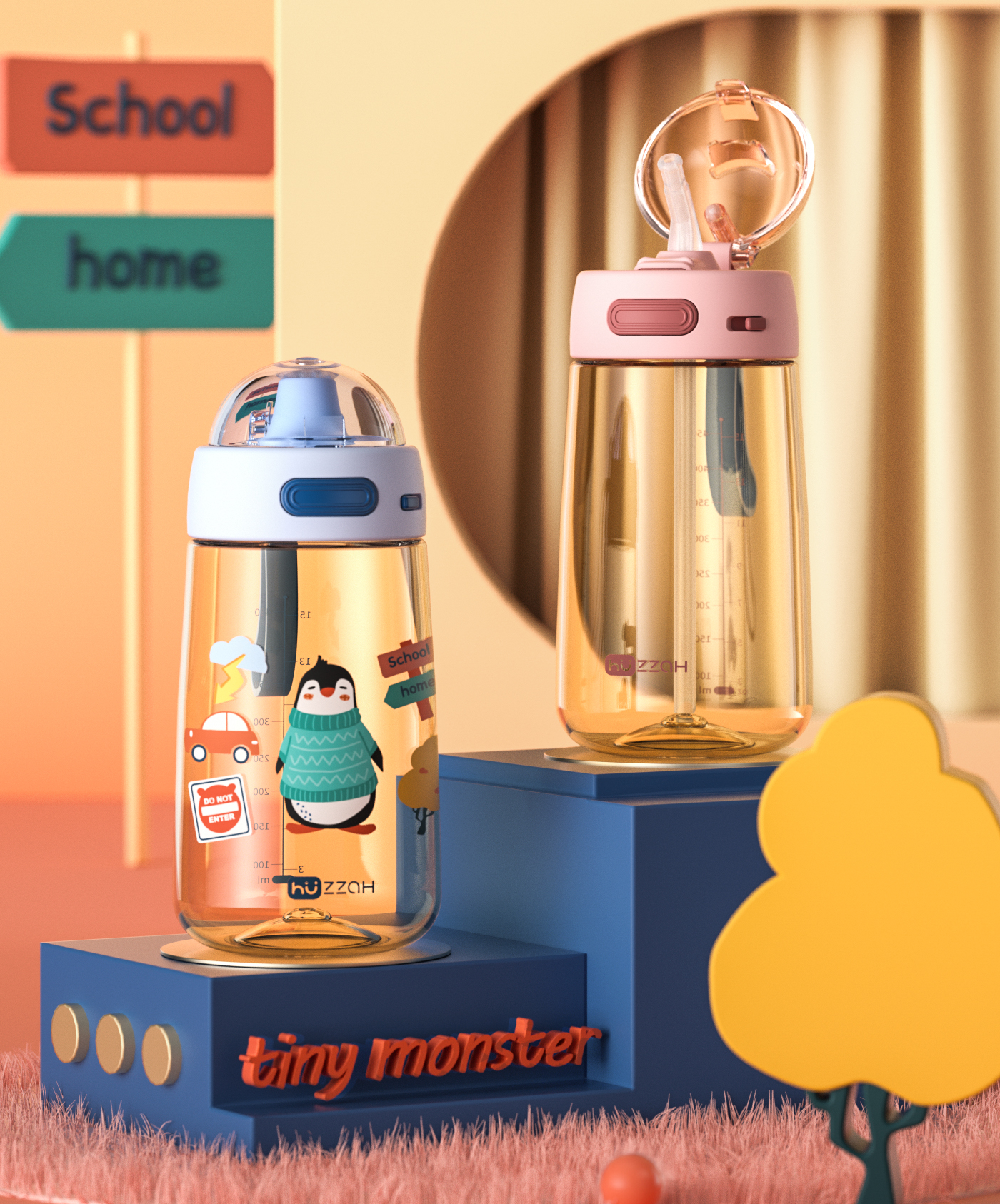 Water cup，Mother and baby，children，Cup cover，Illustration sticker，