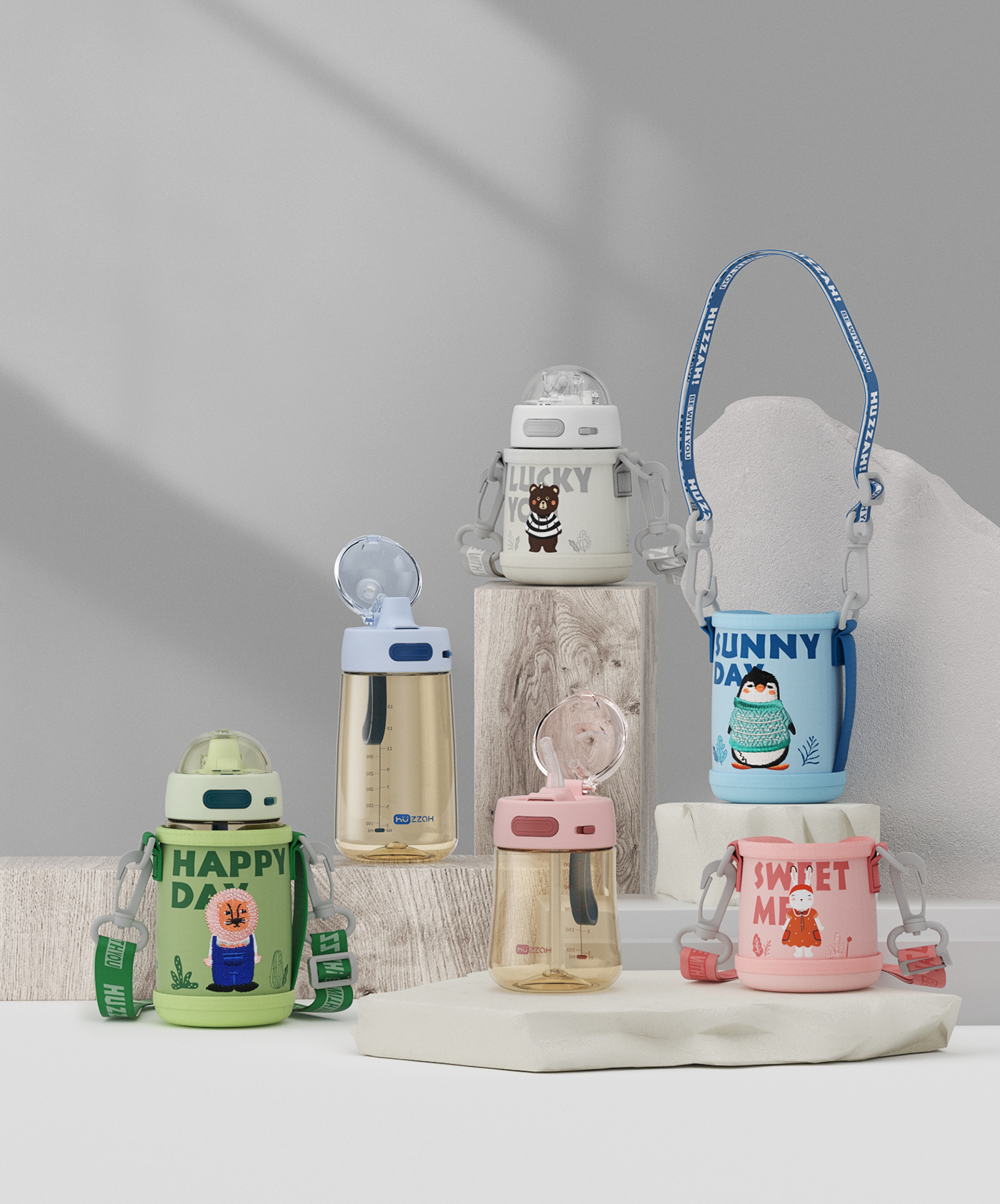 Water cup，Mother and baby，children，Cup cover，Illustration sticker，