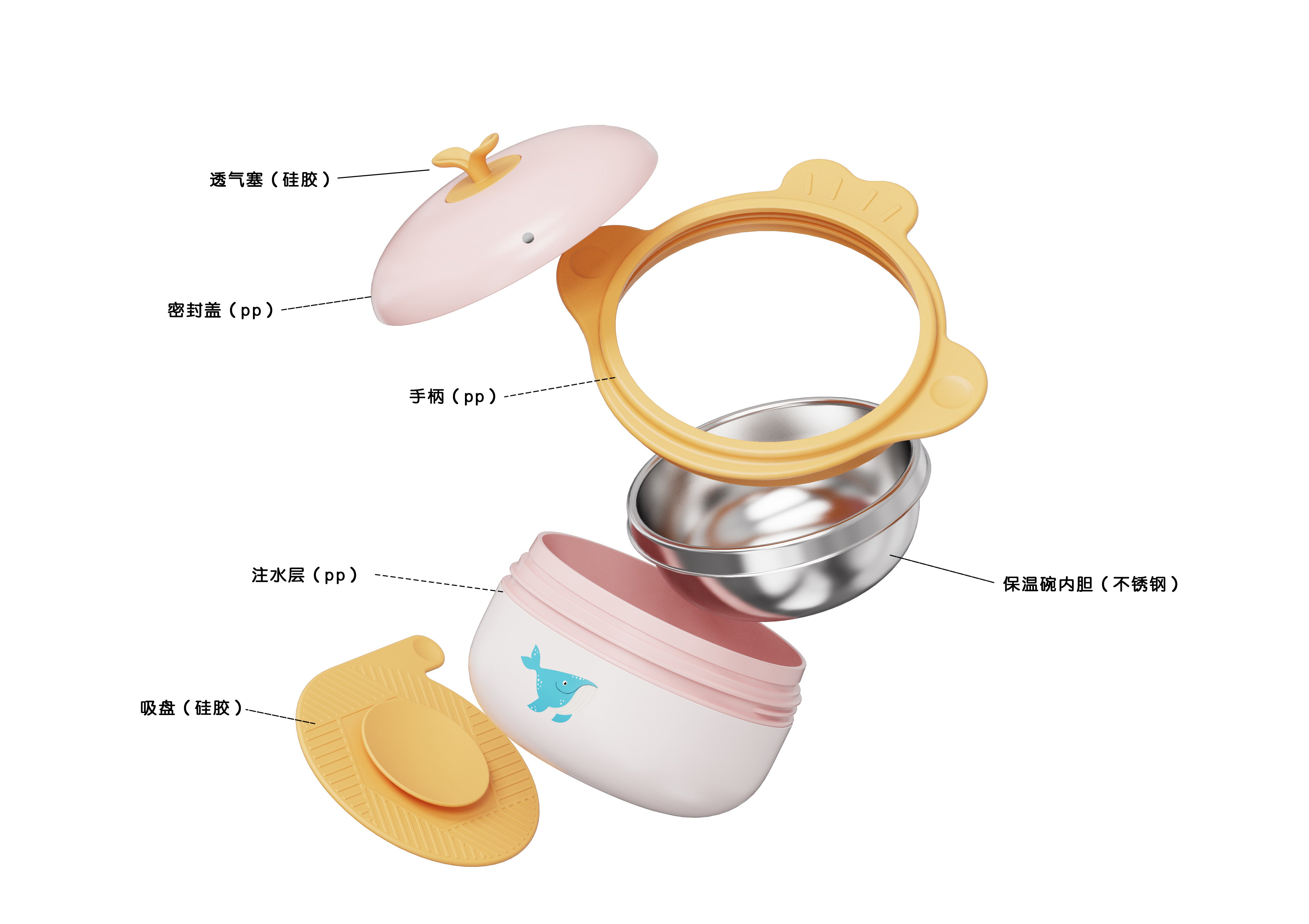 Supplementary food for children，Auxiliary food heat preservation bowl，