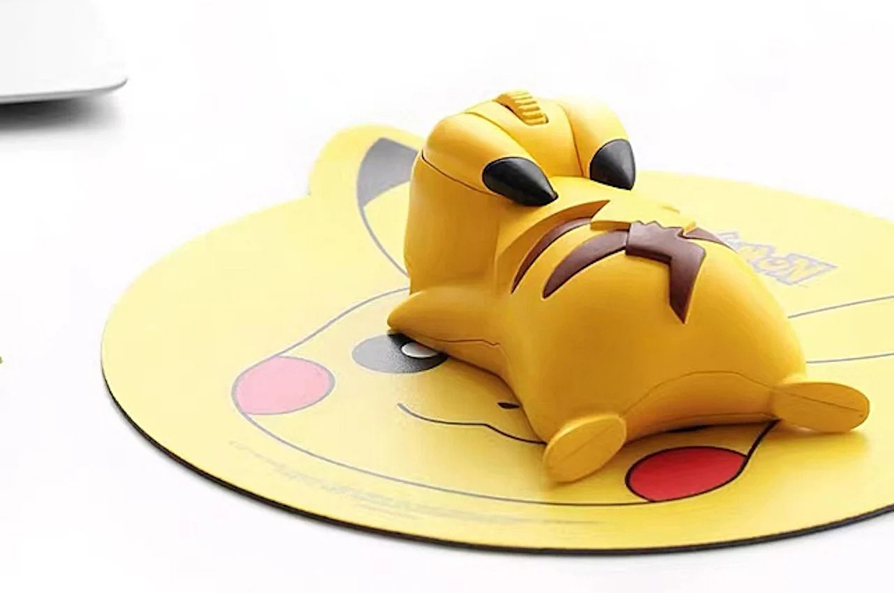 mouse，yellow，wireless，Pokemon，Computer accessories，Cartoon image，Pikachu，
