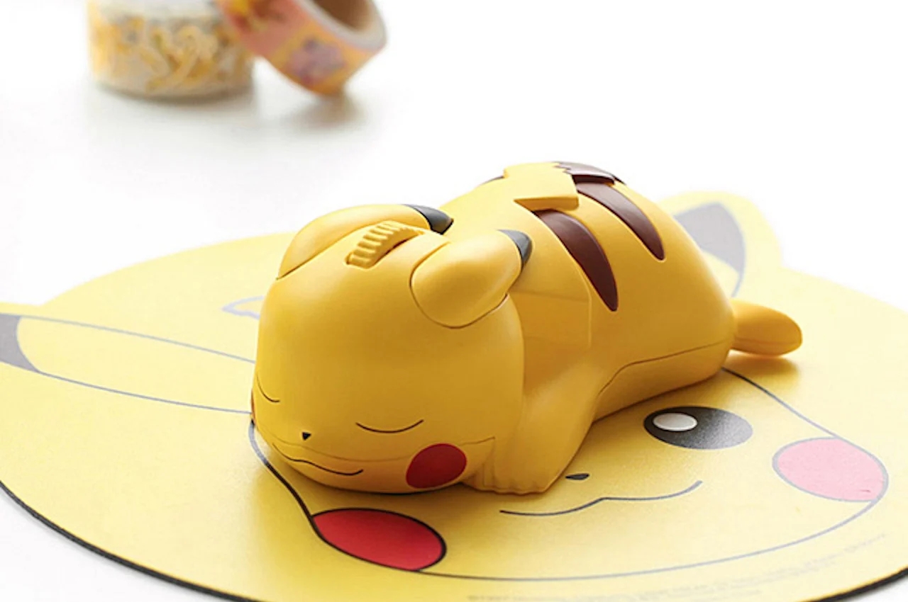 mouse，yellow，wireless，Pokemon，Computer accessories，Cartoon image，Pikachu，