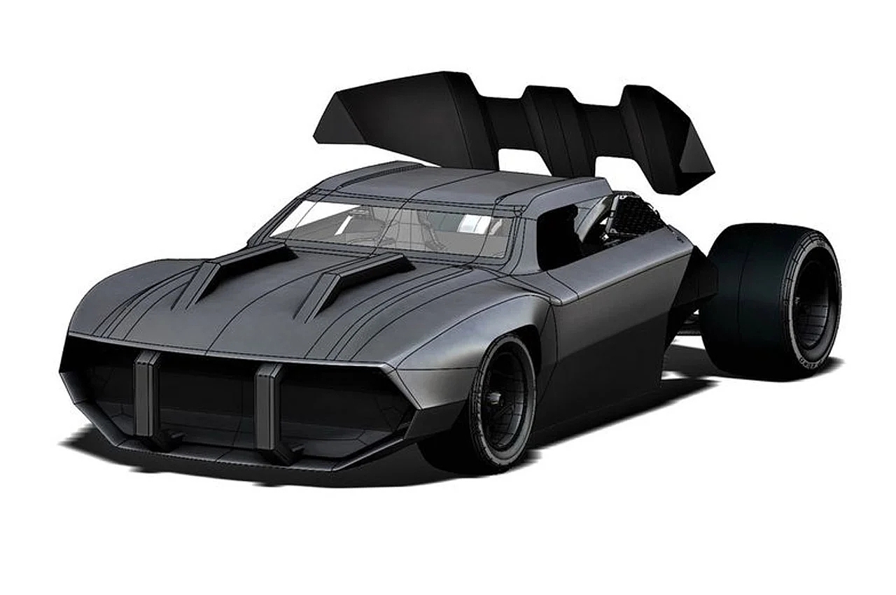 Batmobile，蝙蝠侠，1960，ASH THORP，初始渲染，汽车设计，
