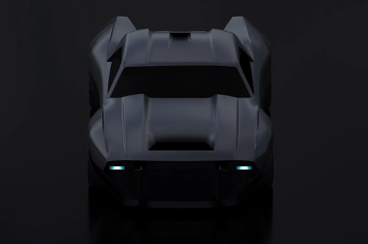 Batmobile，蝙蝠侠，1960，ASH THORP，初始渲染，汽车设计，