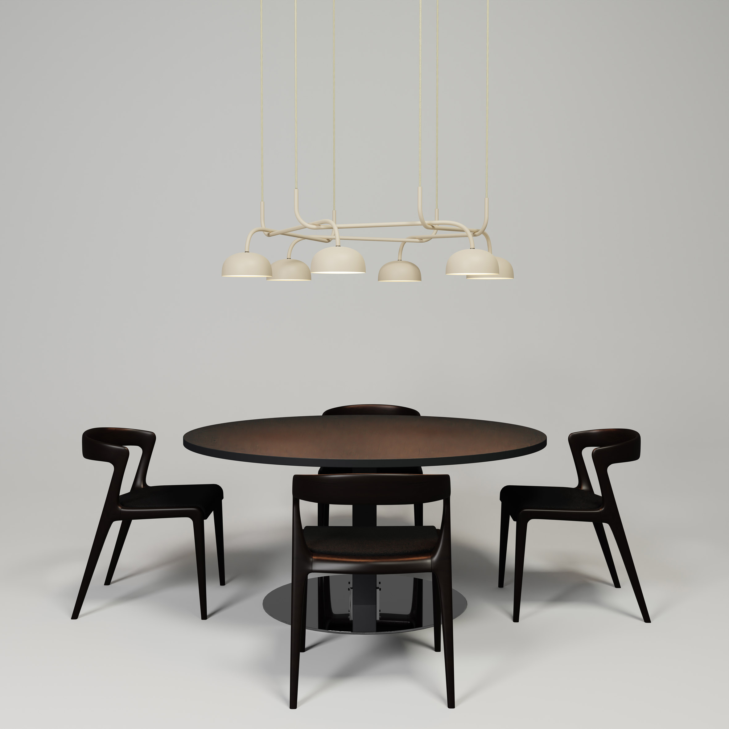 a chandelier，product design，Zero illumination，Curve Crown，Lamp design，