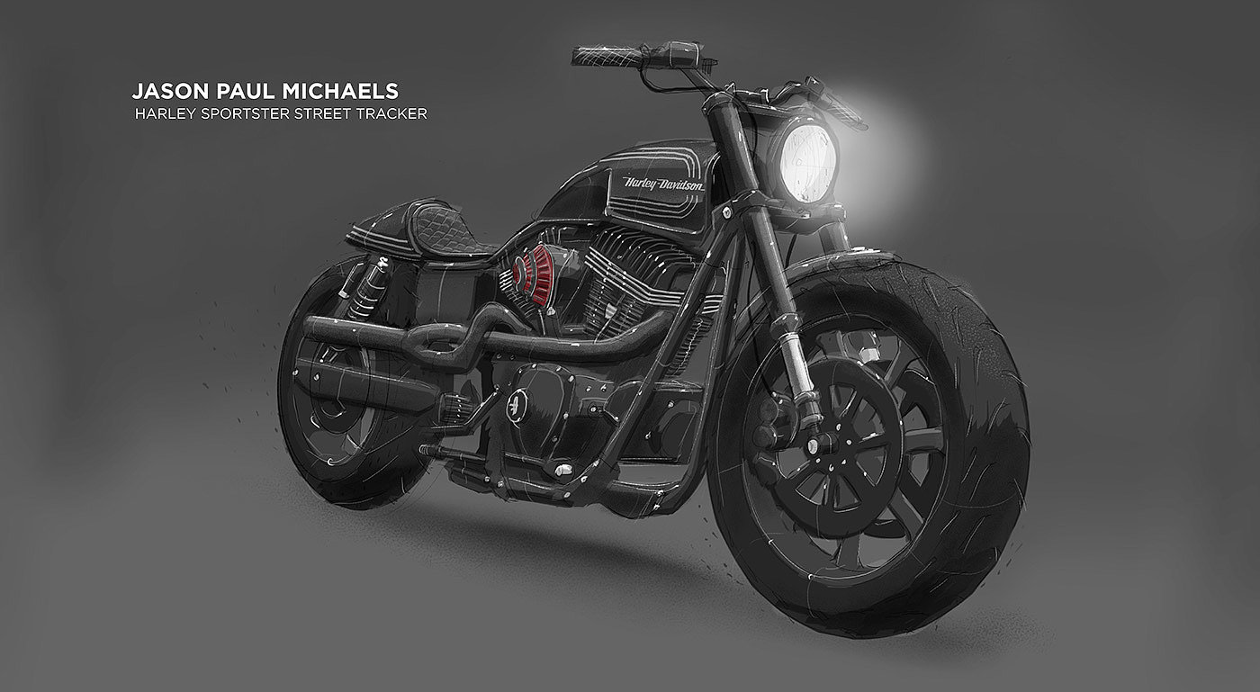 Charles Han，Motorcycle sketch，