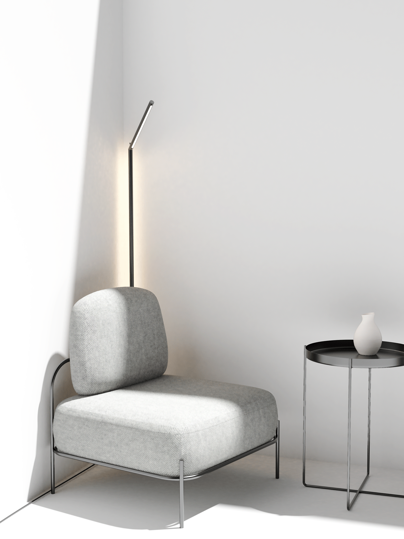 Jaewan Park，CORNER LAMP，product design，Minimalist design ，Floor lamp concept，