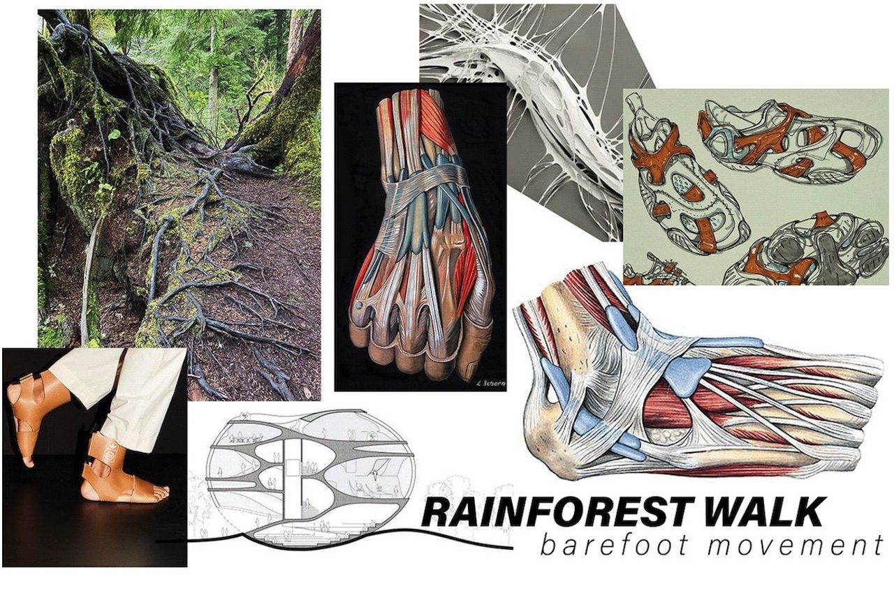 Aaron Street，Sneaker design，Ergonomics，Rainforest walking concept shoes，Natural design，
