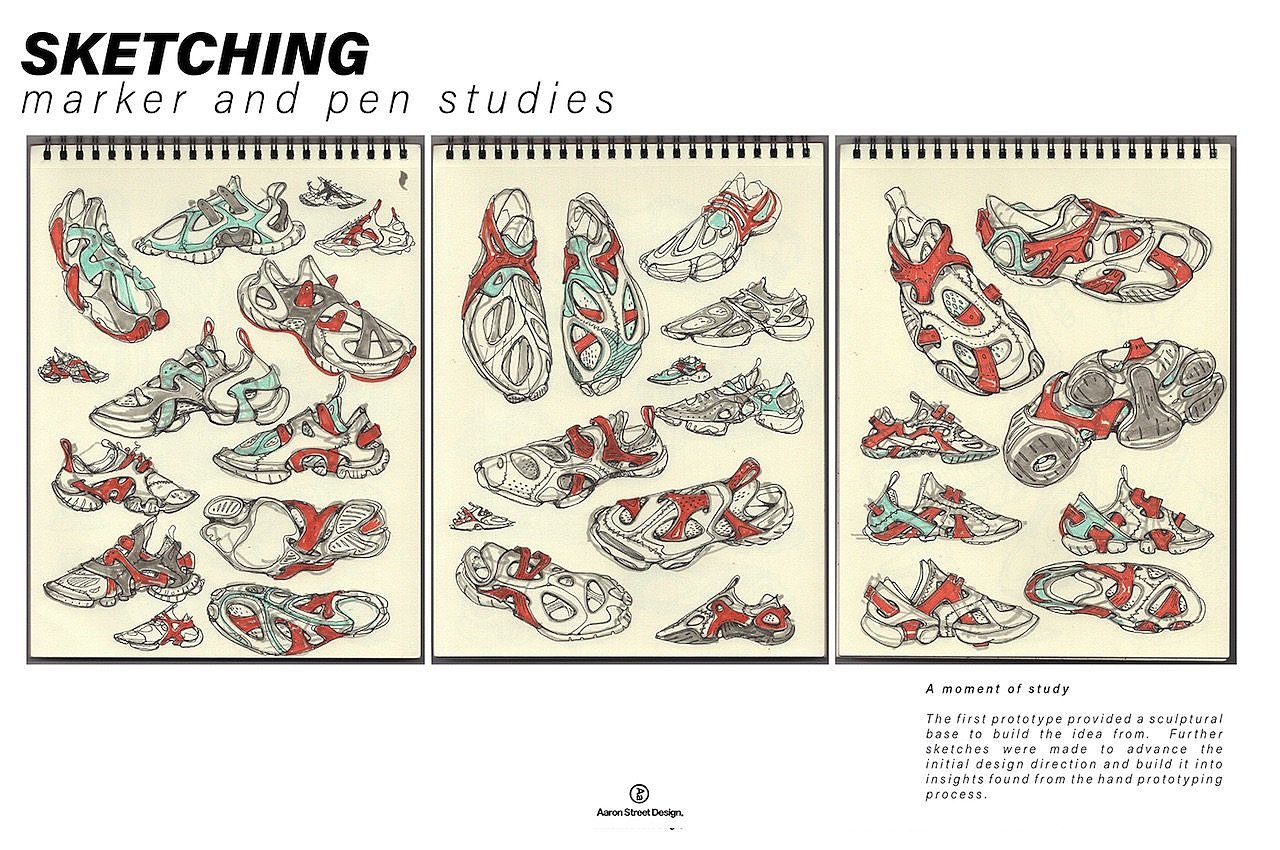 Aaron Street，Sneaker design，Ergonomics，Rainforest walking concept shoes，Natural design，