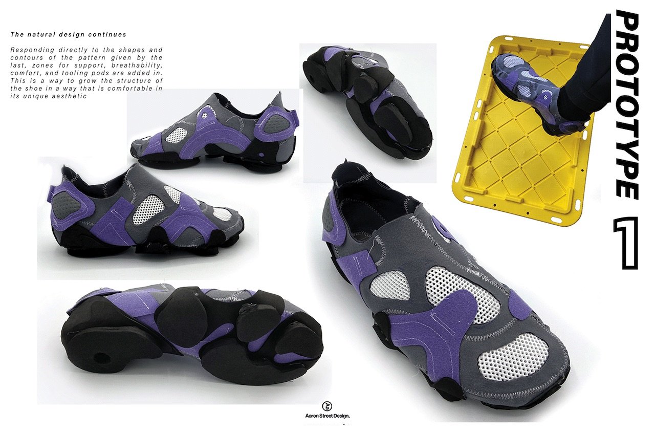 Aaron Street，Sneaker design，Ergonomics，Rainforest walking concept shoes，Natural design，