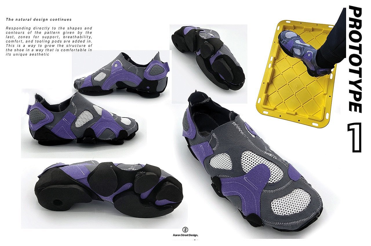 Aaron Street，Sneaker design，Ergonomics，Rainforest walking concept shoes，Natural design，