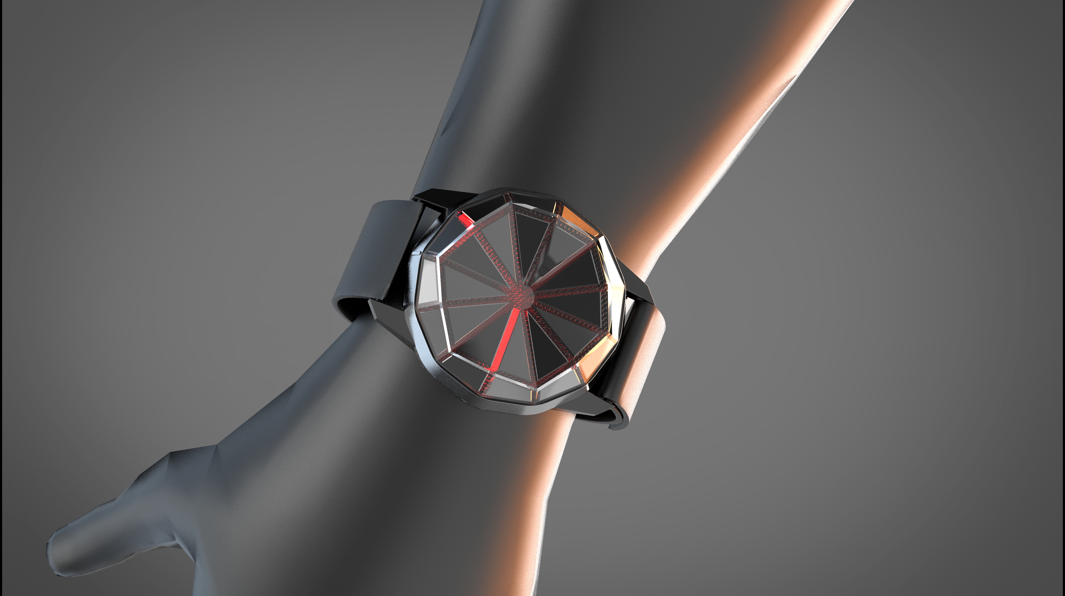 Wrist watch，opposite sex，science and technology，Render，modeling，design sketch，skin texture，
