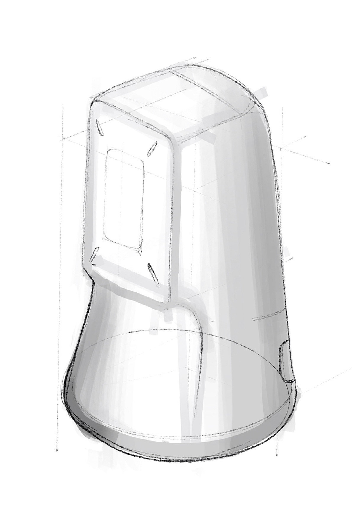 儿童监视器，摄像头，3d模型，草图，