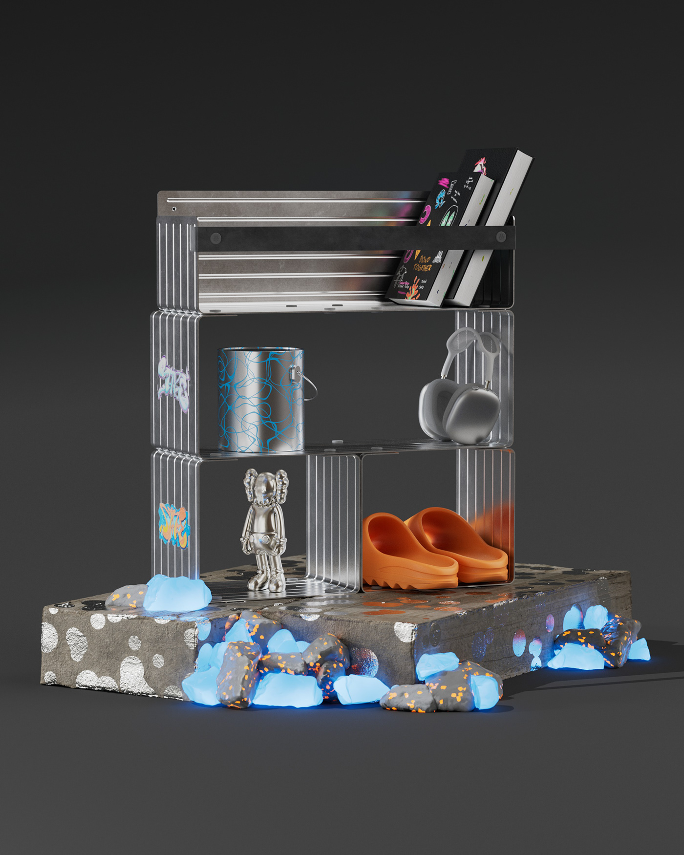 goods shelves，Multicolor，Simplicity，