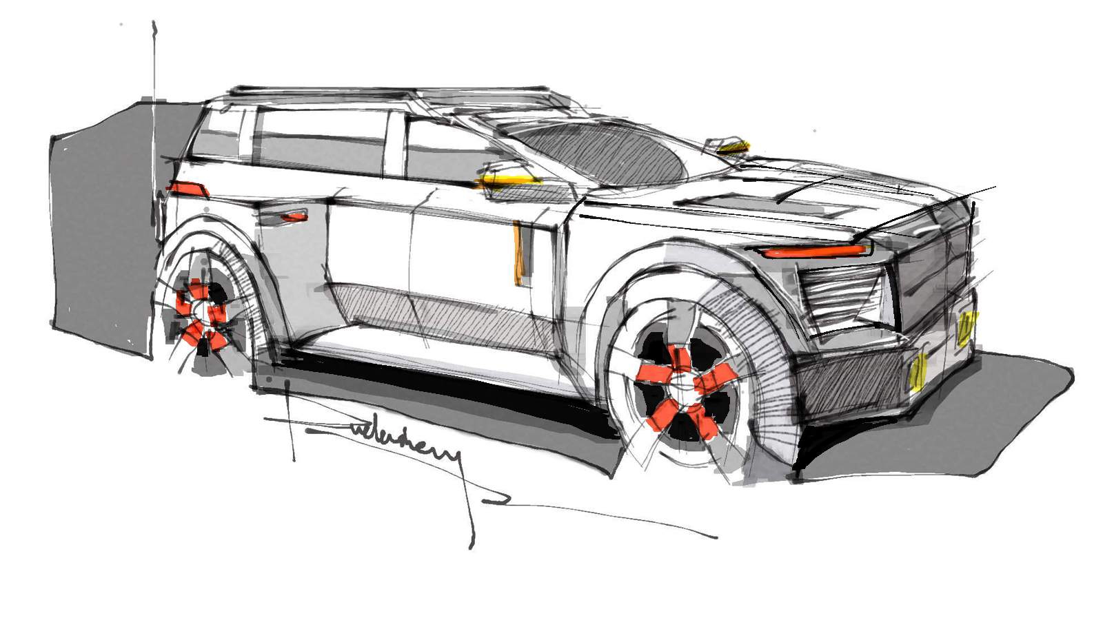 Hand drawn sketch, product sketch，