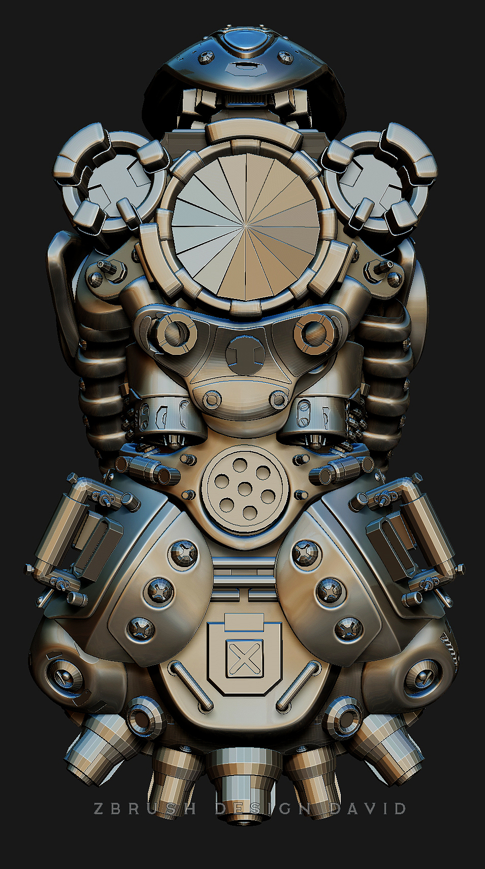 Steel transformer armor terminator avatar 3D rendering fabrication，