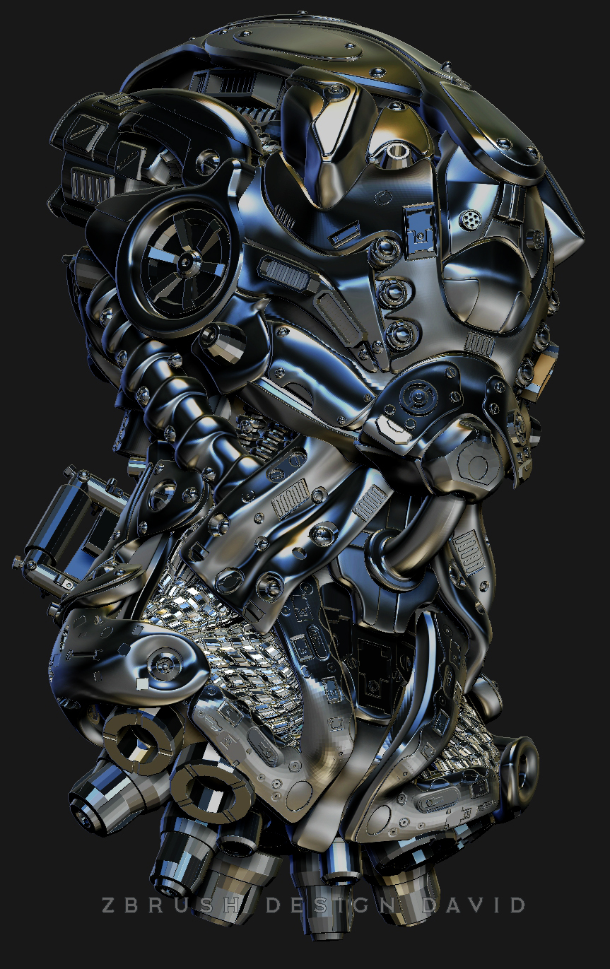 Steel transformer armor terminator avatar 3D rendering fabrication，