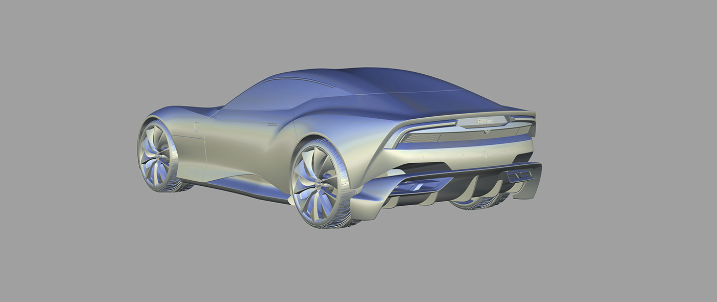 Matteo Drovetto，Ferrari，3D modeling，visualization，Automobile design，Ferrari Concept，Streamlined design，