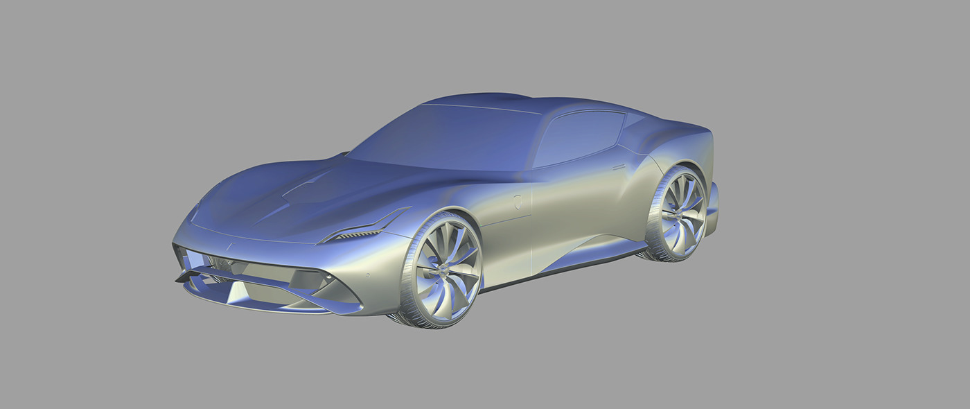 Matteo Drovetto，Ferrari，3D modeling，visualization，Automobile design，Ferrari Concept，Streamlined design，