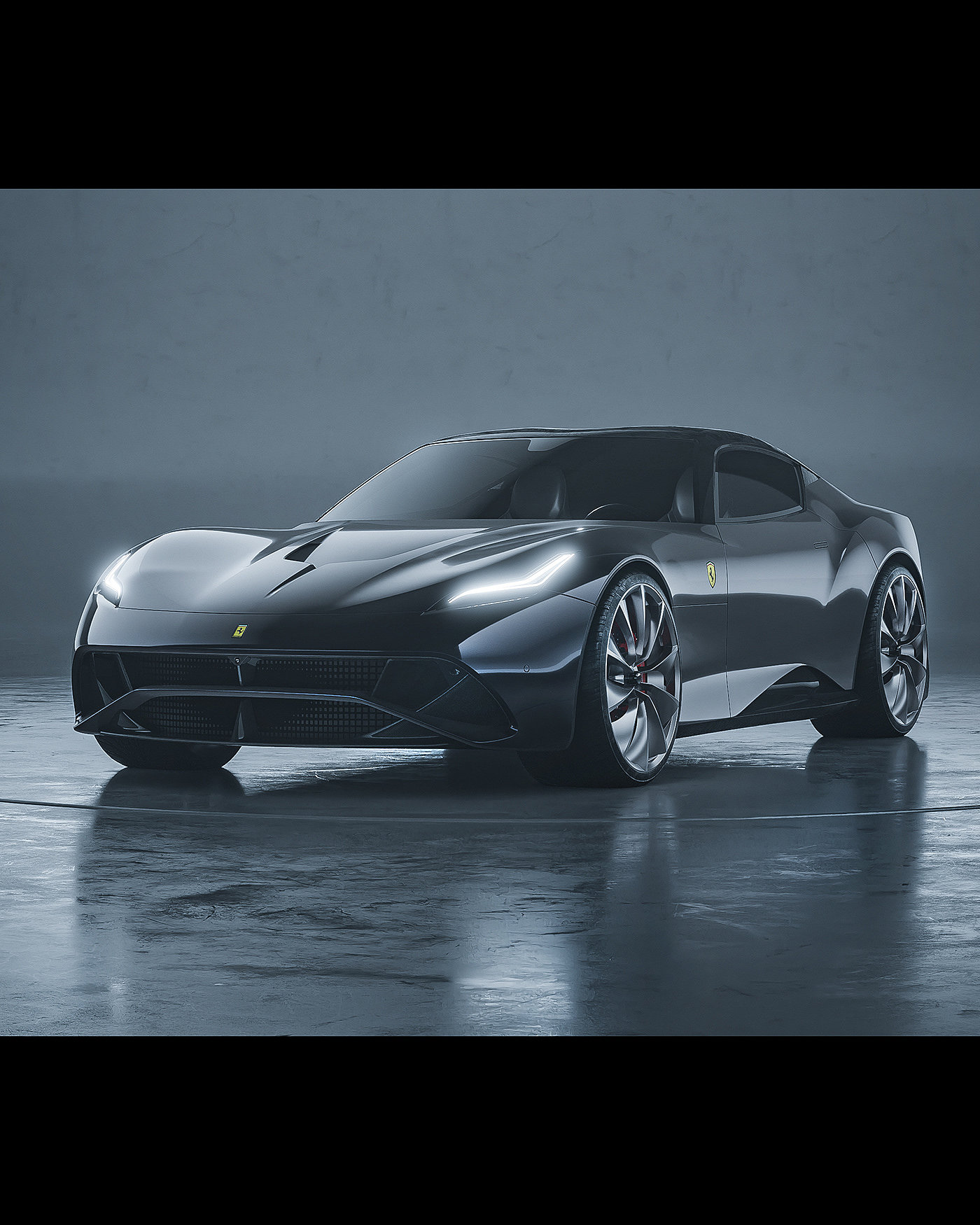 Matteo Drovetto，法拉利，3D 建模，可视化，汽车设计，Ferrari Concept，流线型设计，