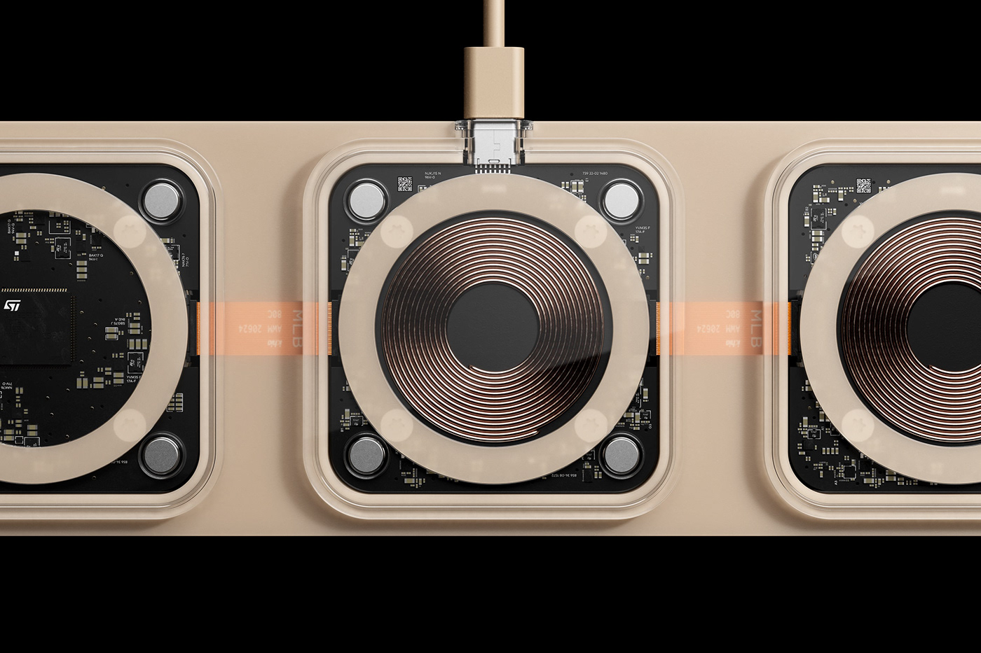 Blond Ltd，Folding wireless charger，product design，Foldable design，industrial design，packing design，PLA material，Recyclable design，