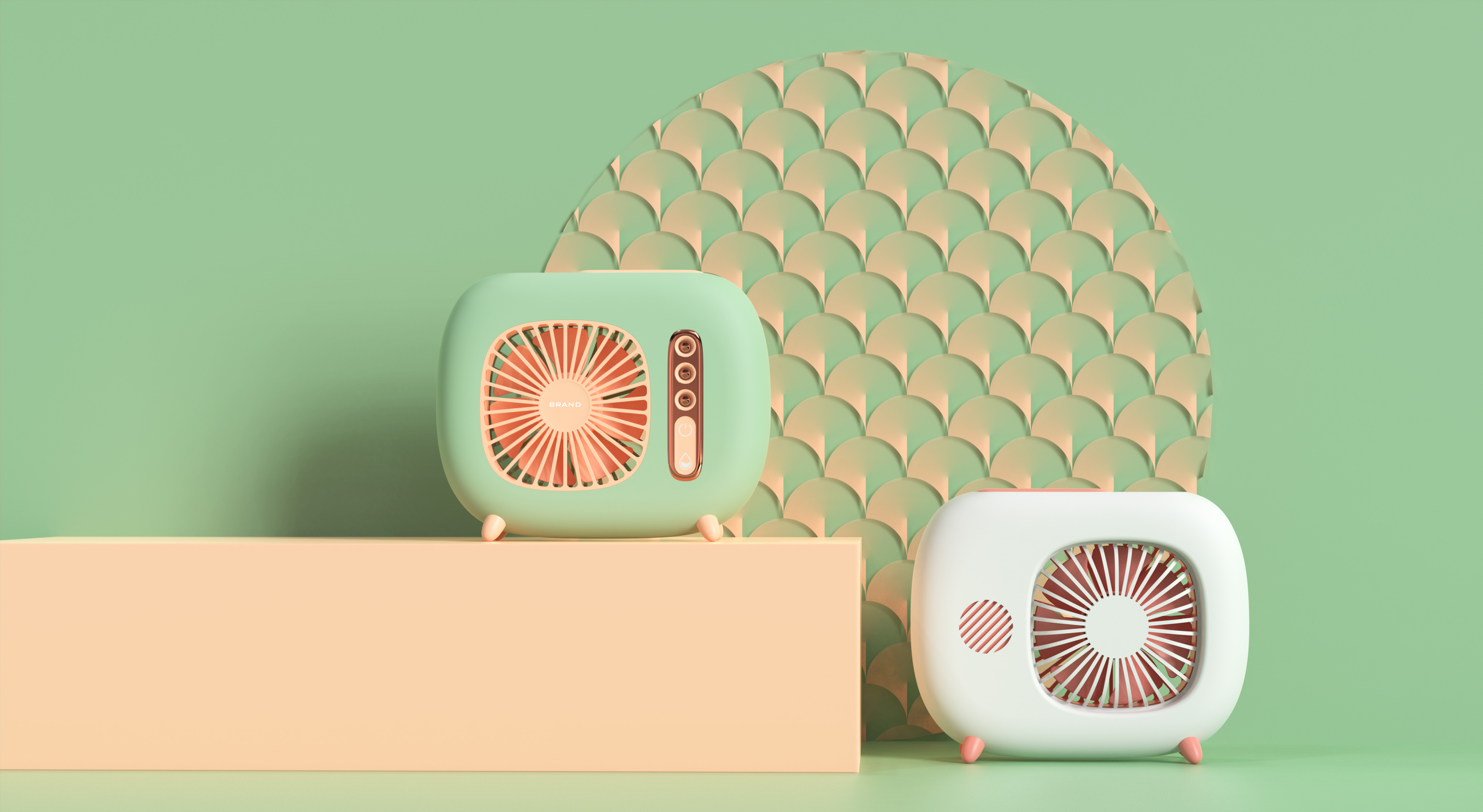 Fan, spray humidification, night light function collection，