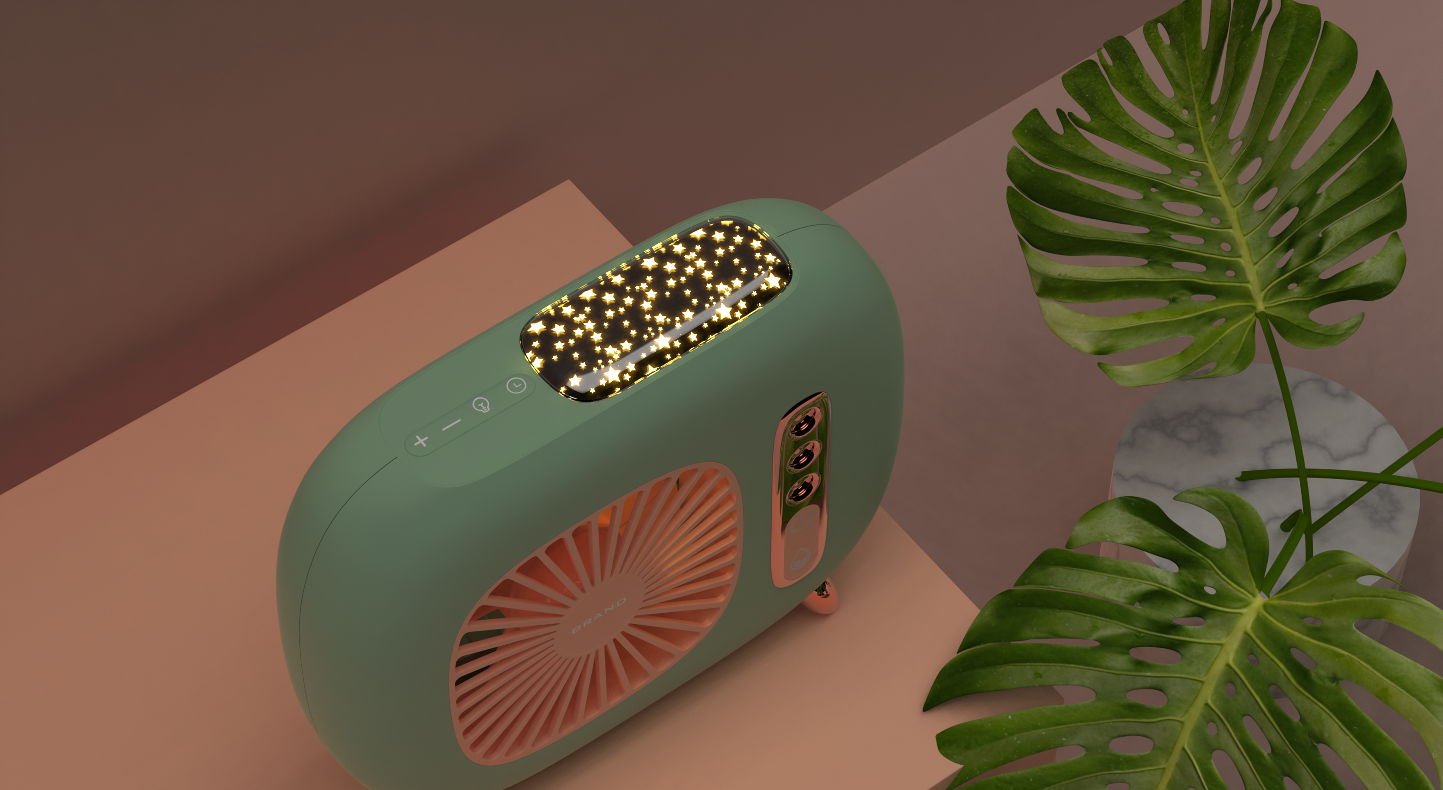 Fan, spray humidification, night light function collection，