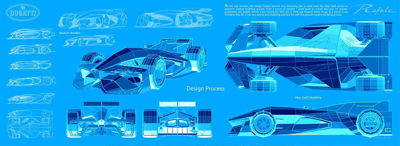 Automobile design，Concept racing，Alias subdivision，Car sketch，Bugatti design，