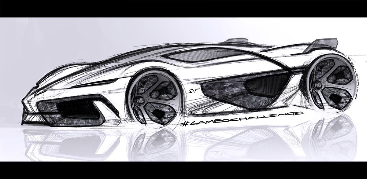 Automobile design，Hand drawn，draft，Dario Pellegri，