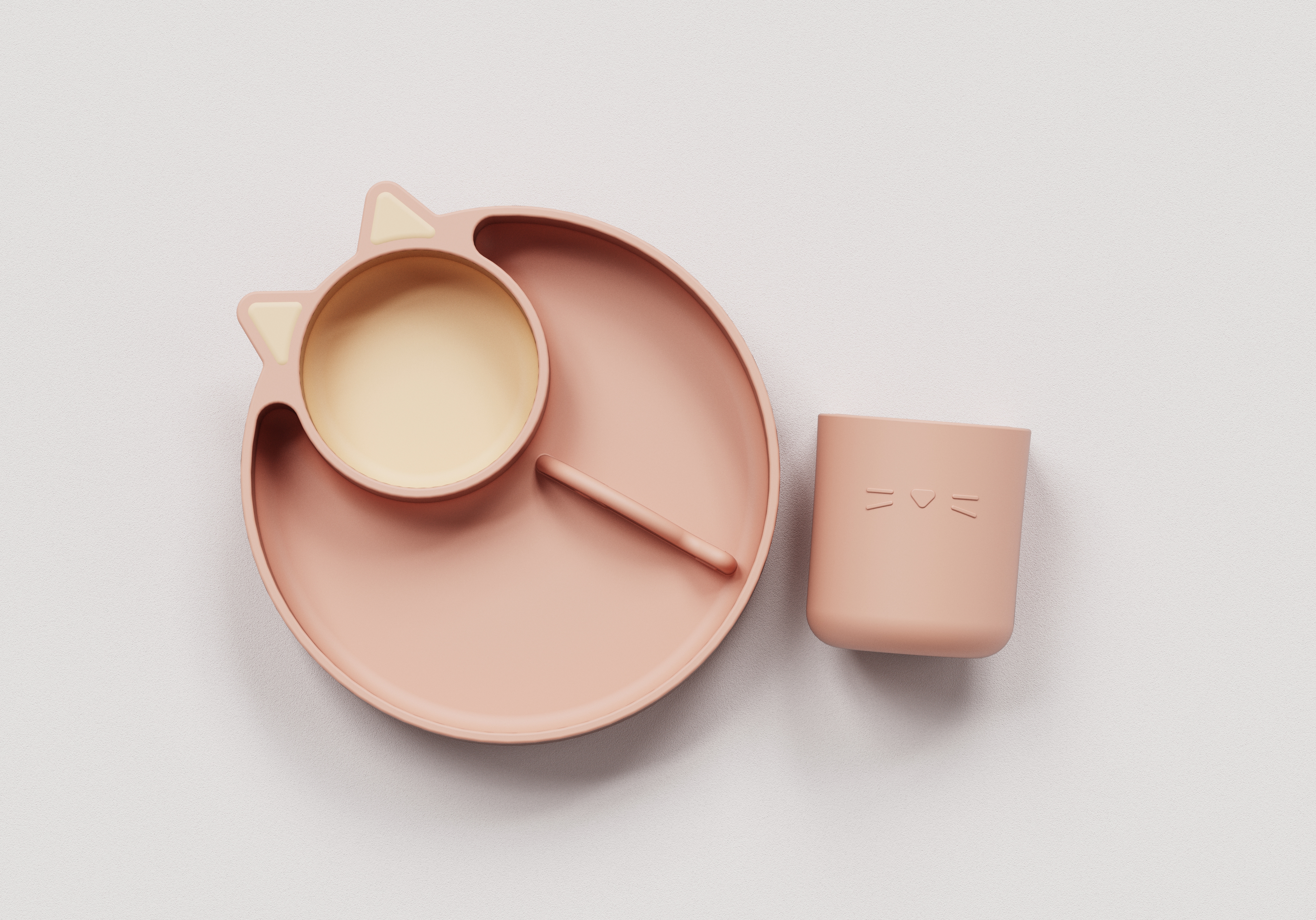 Children tableware，Cats and fish，