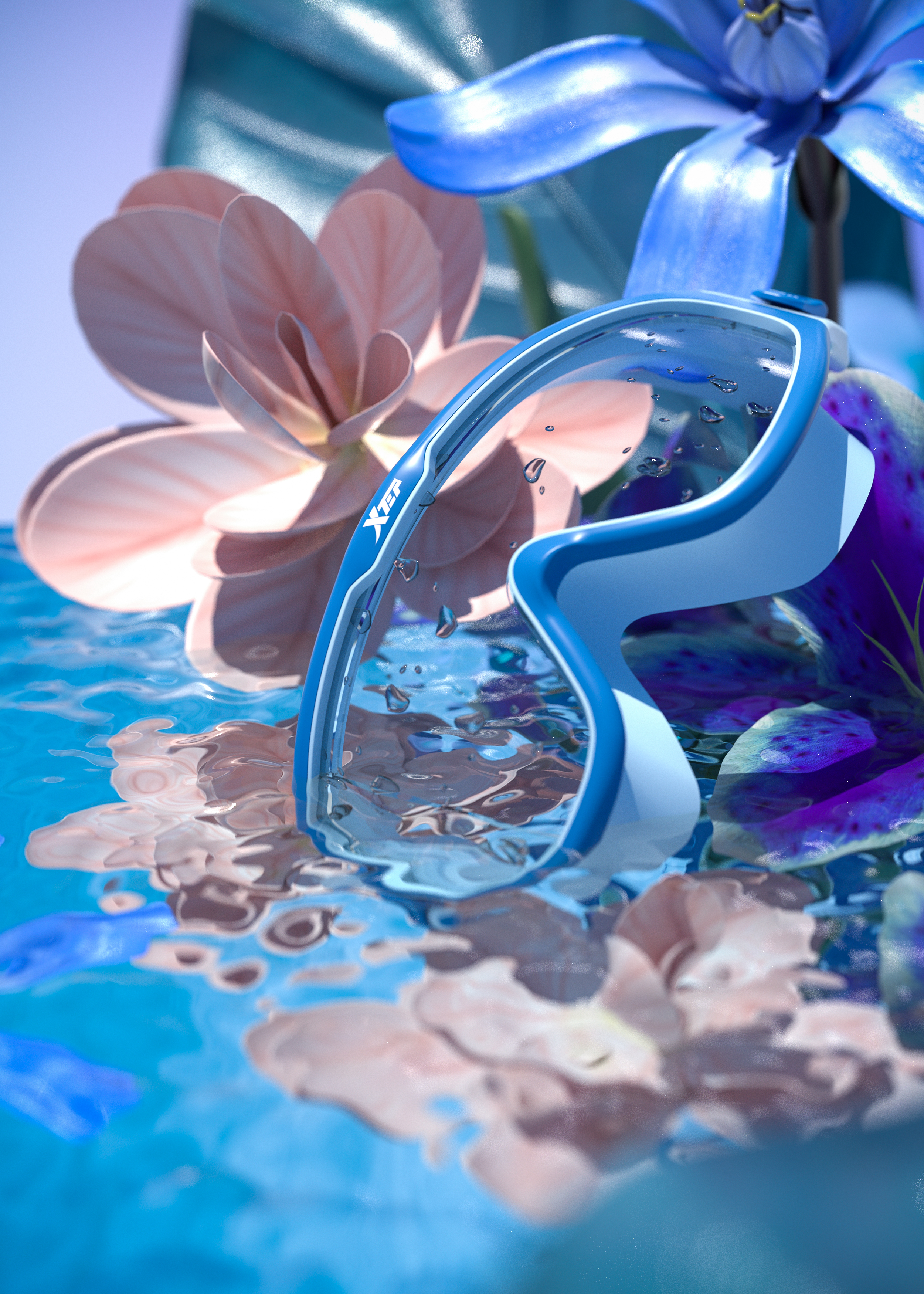 Swimming goggles，Product modeling，Product rendering，c4d，oc，sports goods，online retailers，