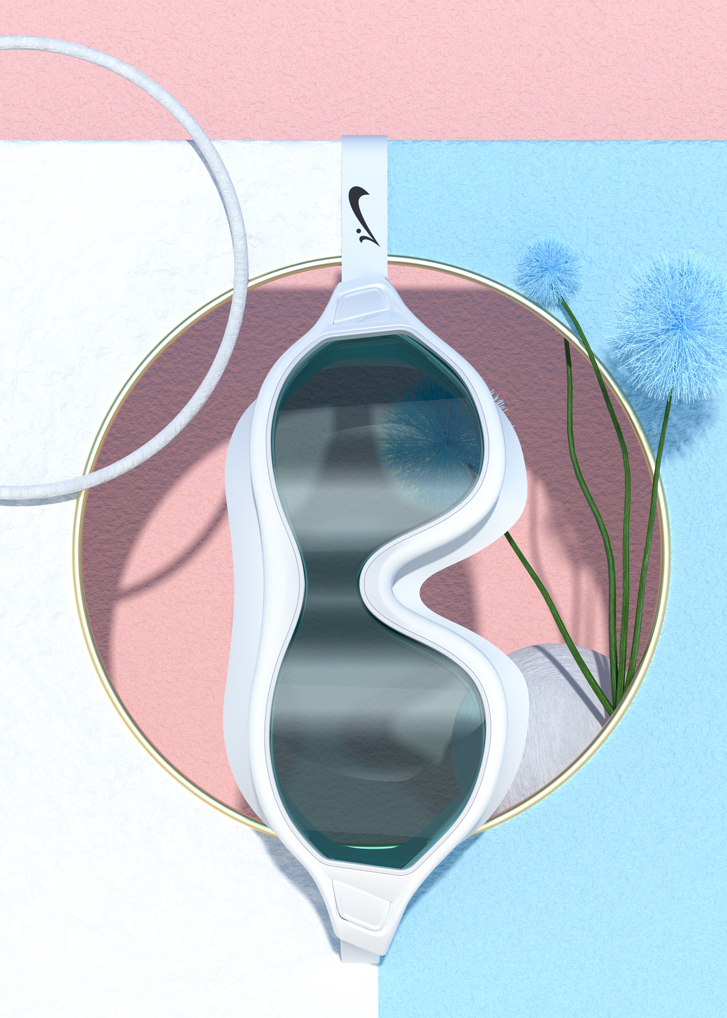 Swimming goggles，Product modeling，Product rendering，c4d，oc，sports goods，online retailers，