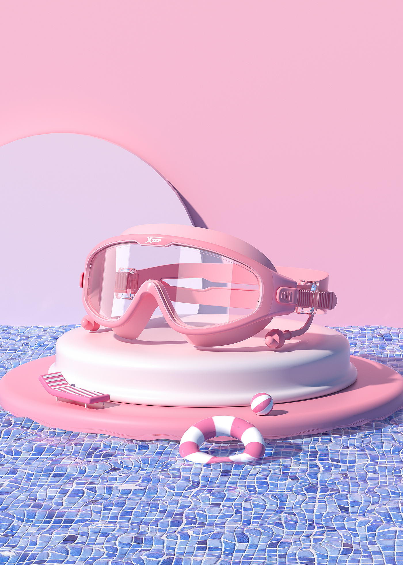 Swimming goggles，Product modeling，Product rendering，c4d，oc，sports goods，online retailers，