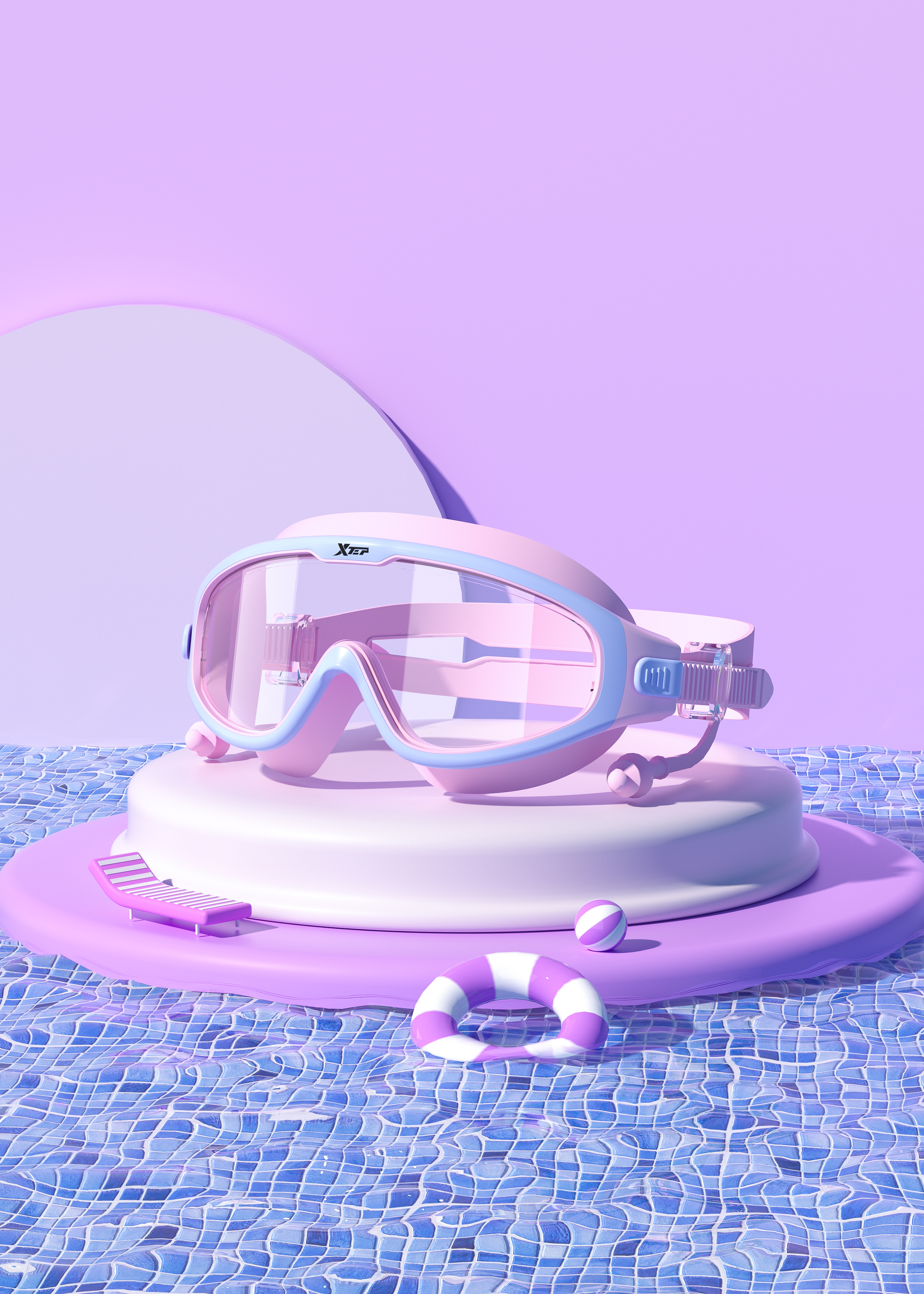 Swimming goggles，Product modeling，Product rendering，c4d，oc，sports goods，online retailers，