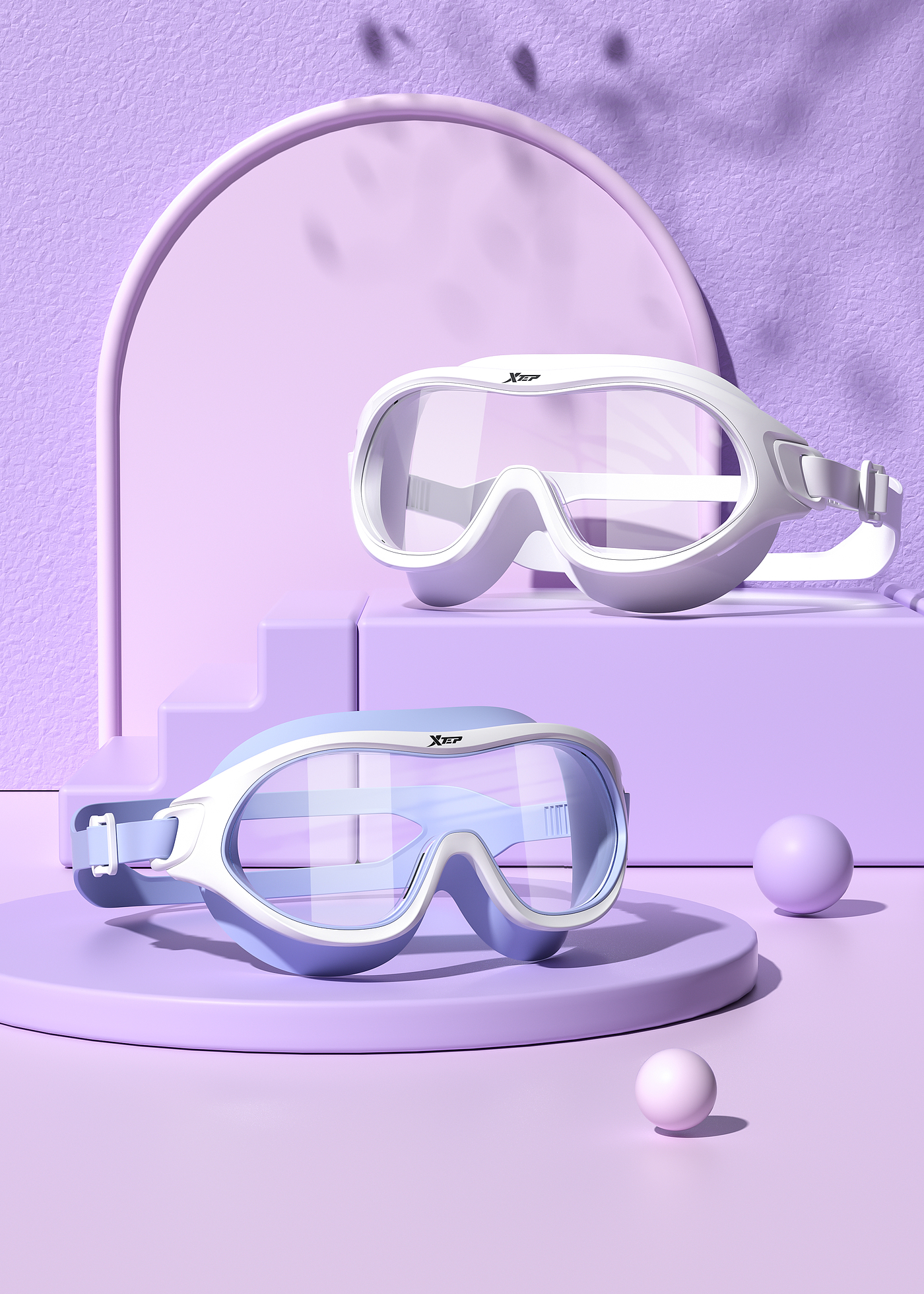 Swimming goggles，Product modeling，Product rendering，c4d，oc，sports goods，online retailers，