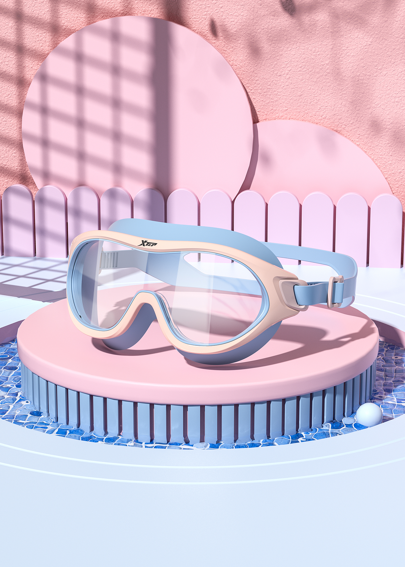 Swimming goggles，Product modeling，Product rendering，c4d，oc，sports goods，online retailers，