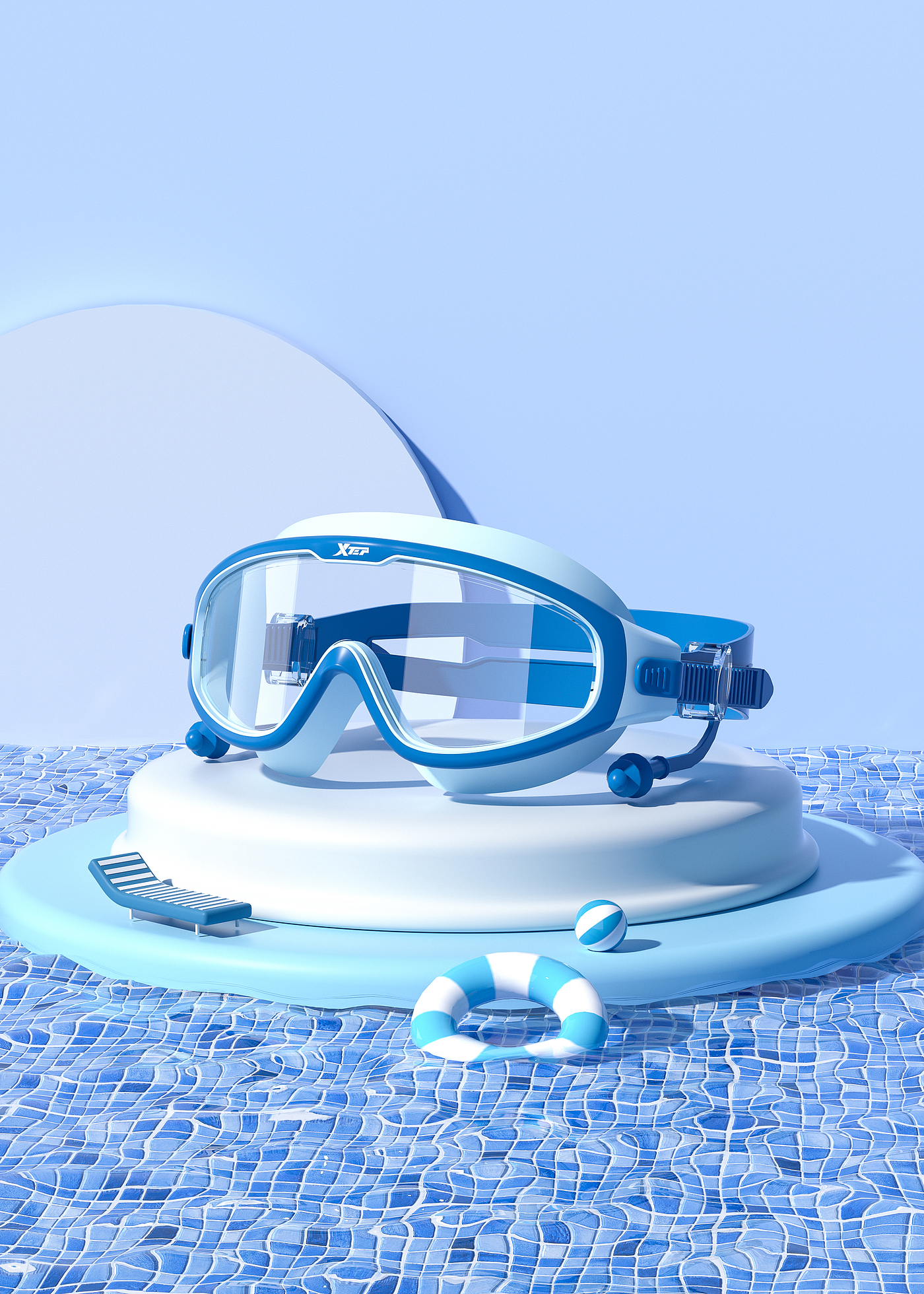 Swimming goggles，Product modeling，Product rendering，c4d，oc，sports goods，online retailers，