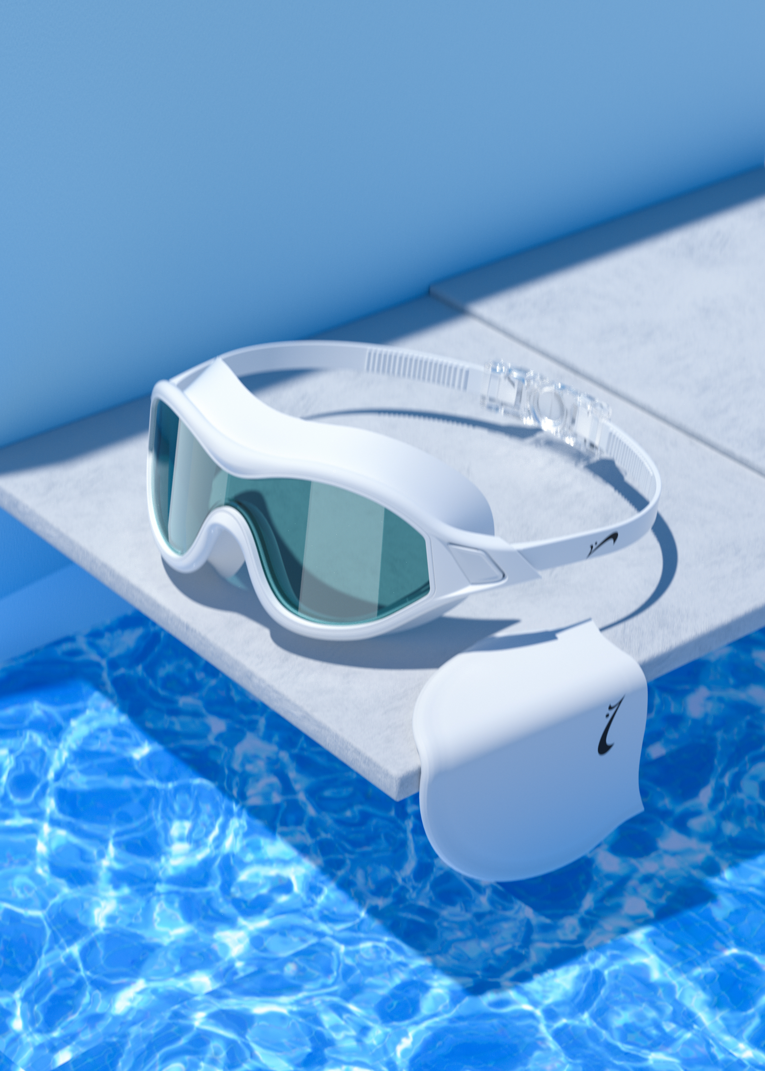 Swimming goggles，Product modeling，Product rendering，c4d，oc，sports goods，online retailers，
