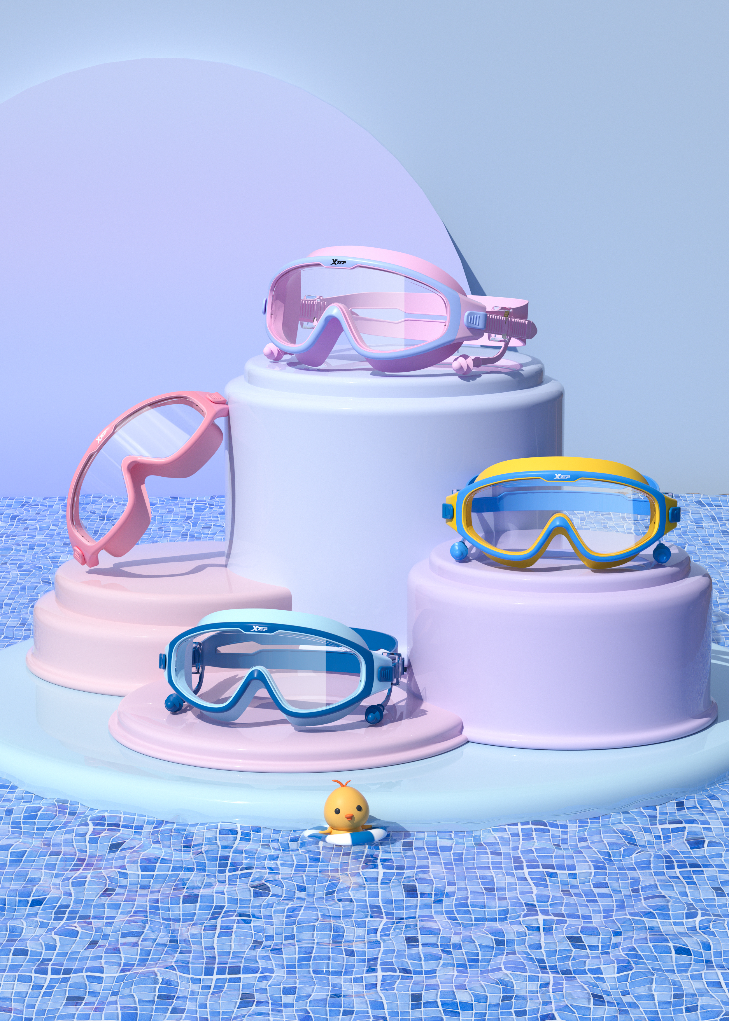 Swimming goggles，Product modeling，Product rendering，c4d，oc，sports goods，online retailers，