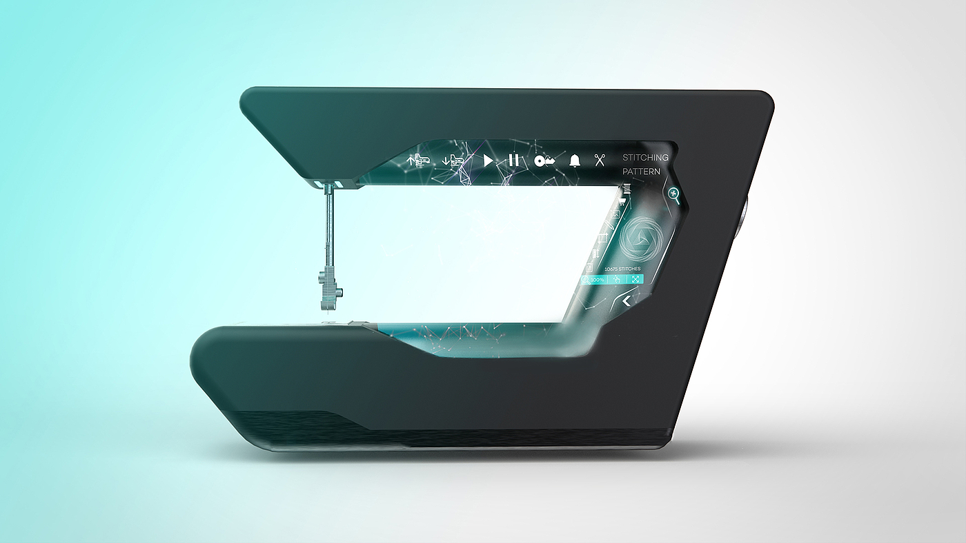 Lada 77缝纫机，液晶显示屏，屏幕，概念设计，
