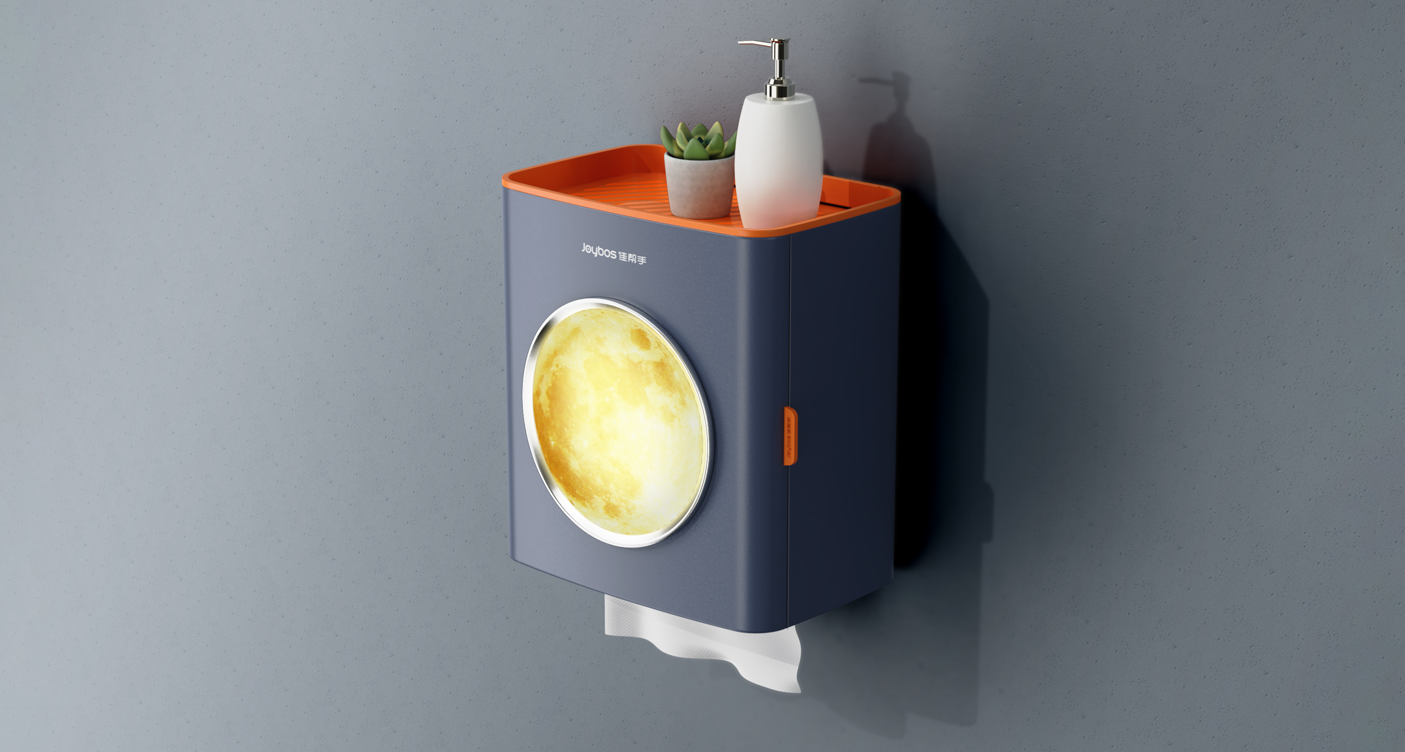 Wall mounted tissue box，Sanitary napkin box，Night light，