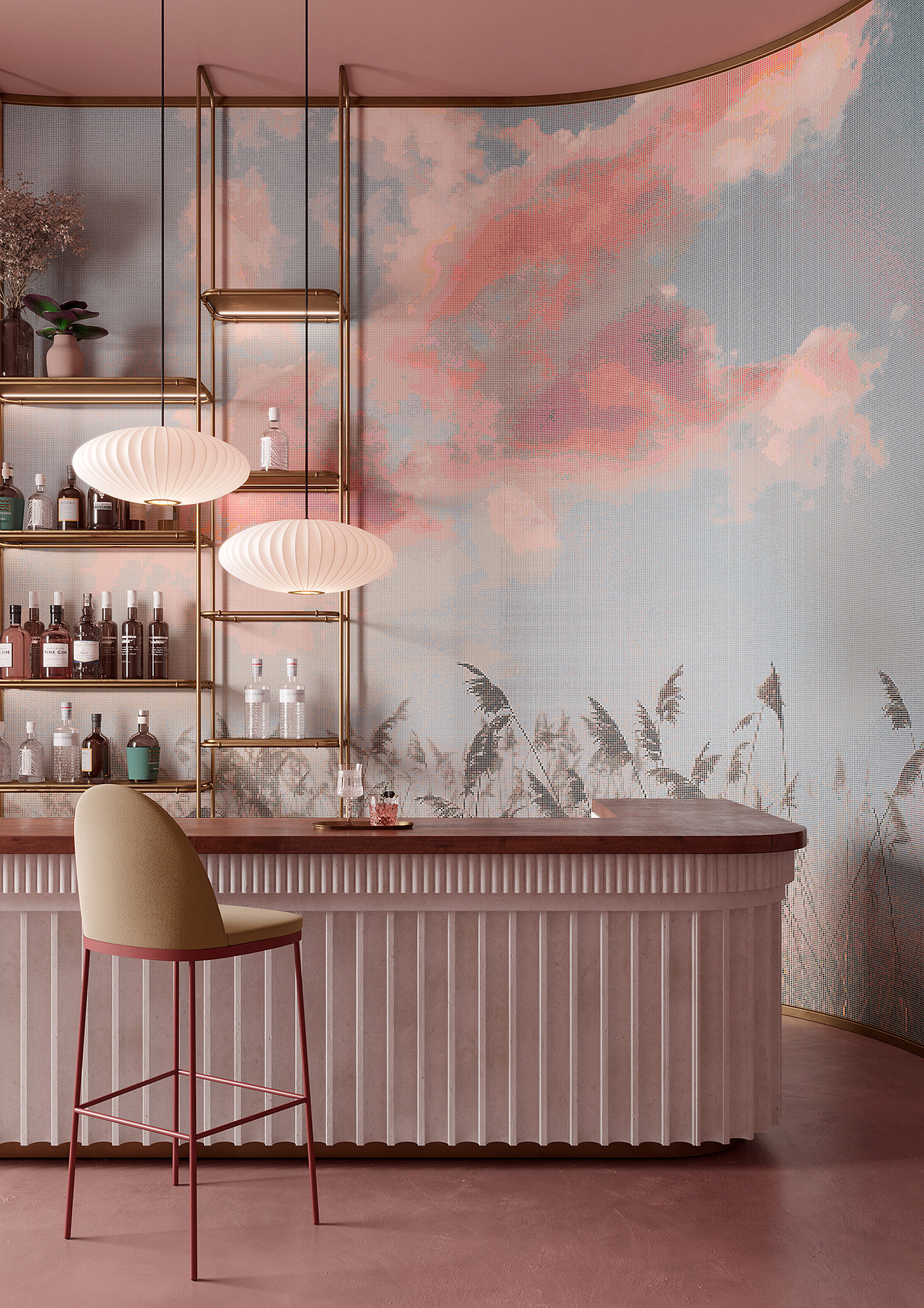 3D architecture，Artistic direction，Crown design，Interior design，wallpaper，wallpaper，