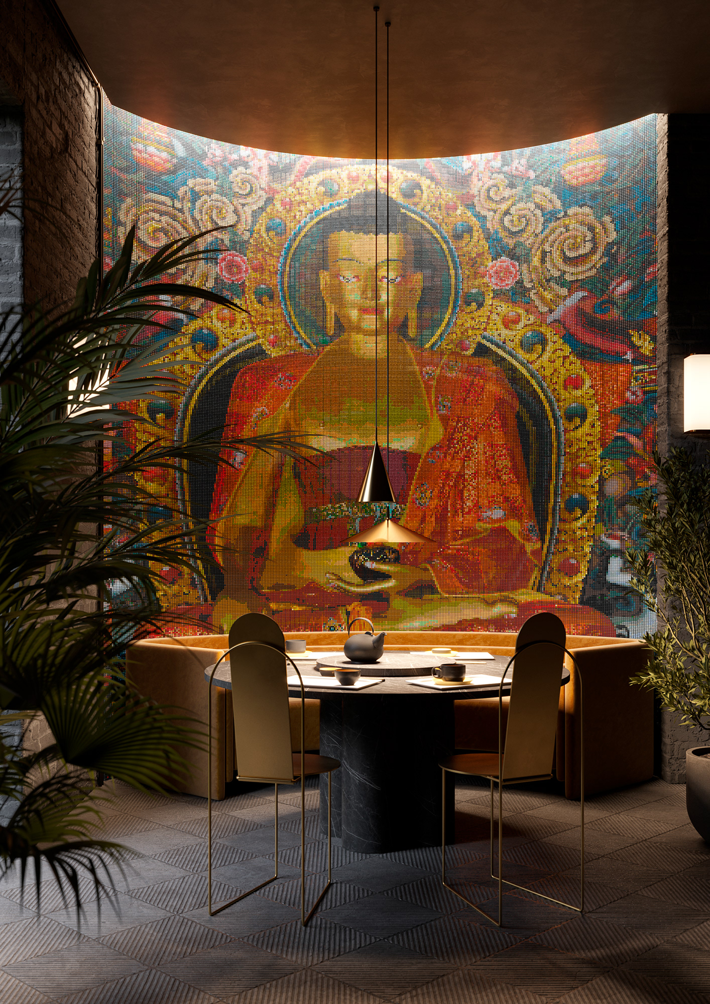 3D architecture，Artistic direction，Crown design，Interior design，wallpaper，wallpaper，