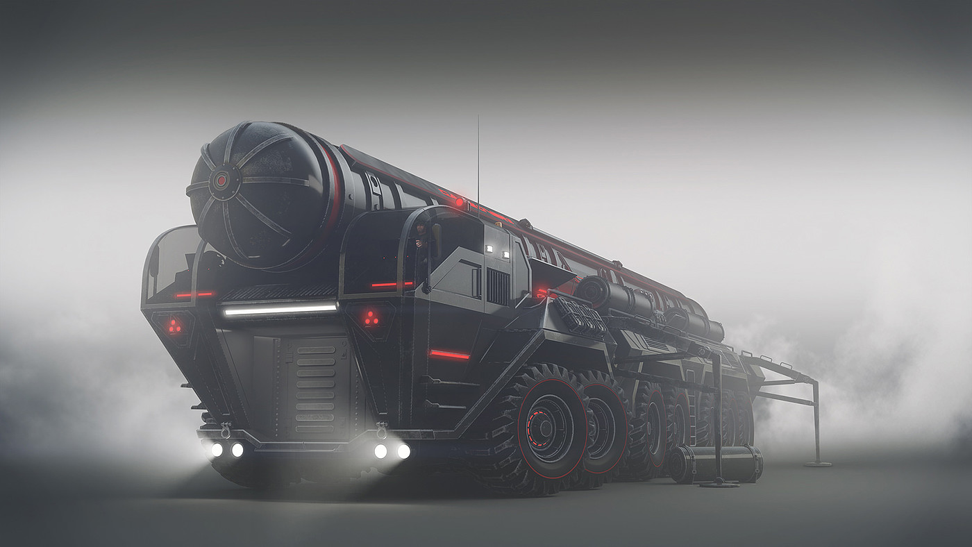 Missile，launcher，concept，3d，military，vehicle，