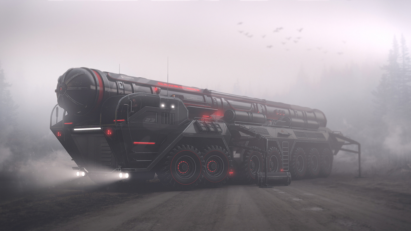 Missile，launcher，concept，3d，military，vehicle，