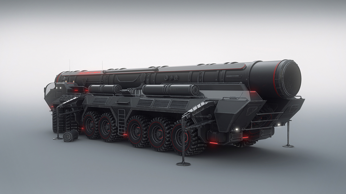Missile，launcher，concept，3d，military，vehicle，