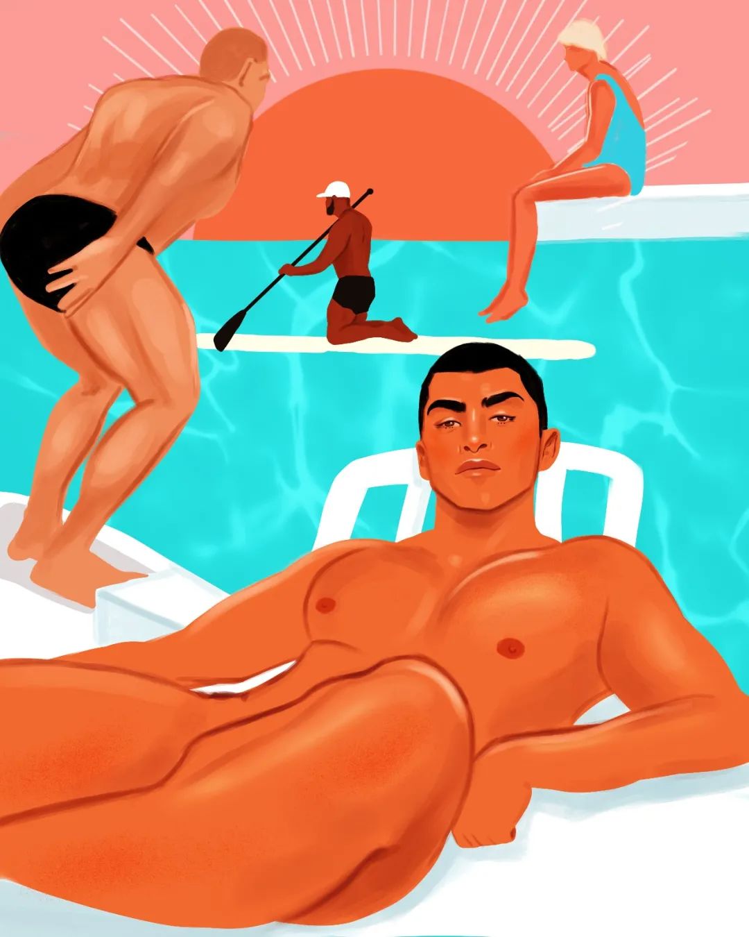 a market，carpet，Home Furnishing，Illustration，